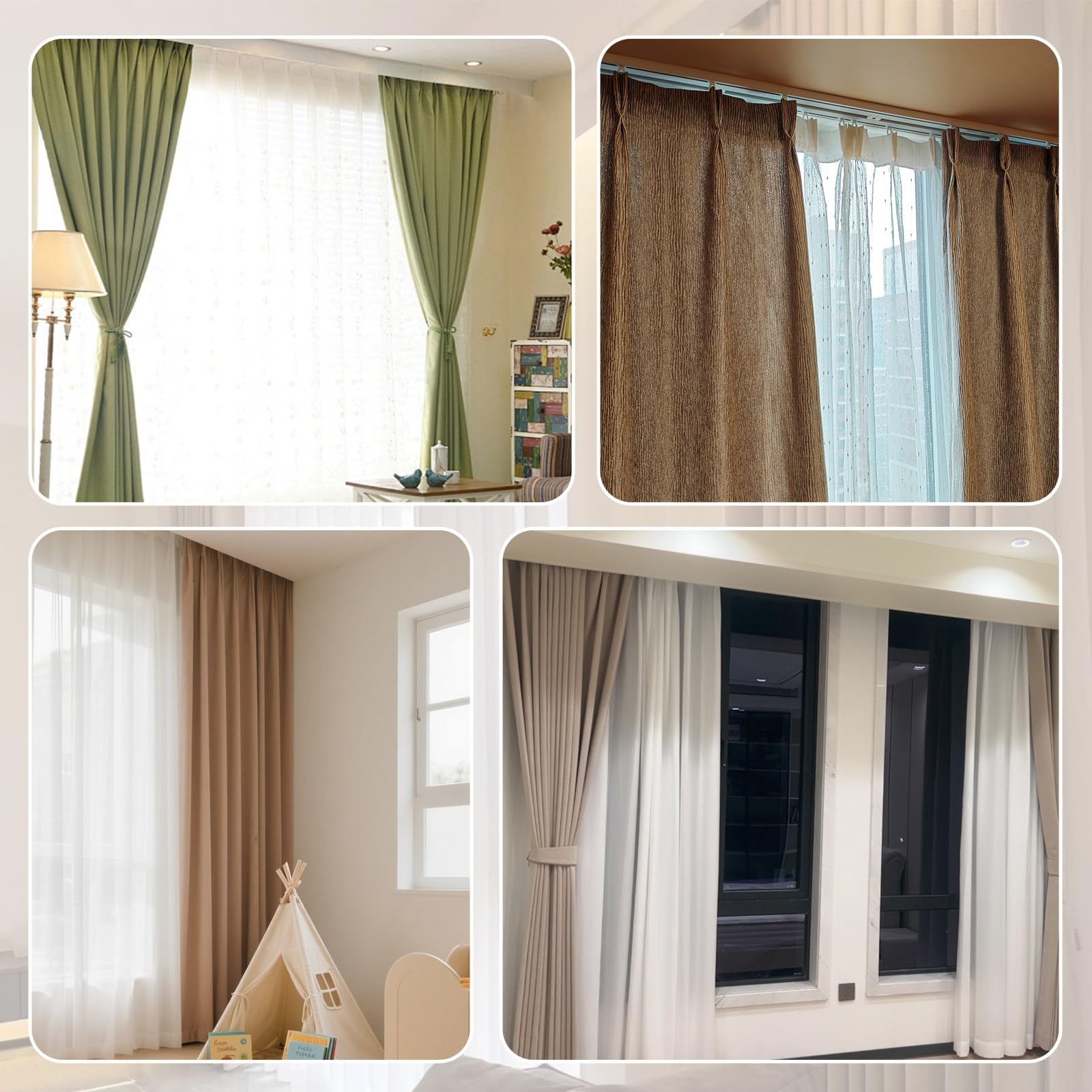 Aluminiowy zestaw szyn do zasłon sufitowych, podwójny system szyn z kółkami pasowymi, idealny do dzielenia pokoju, na balkon, sypialnie, salon (0,6 m)