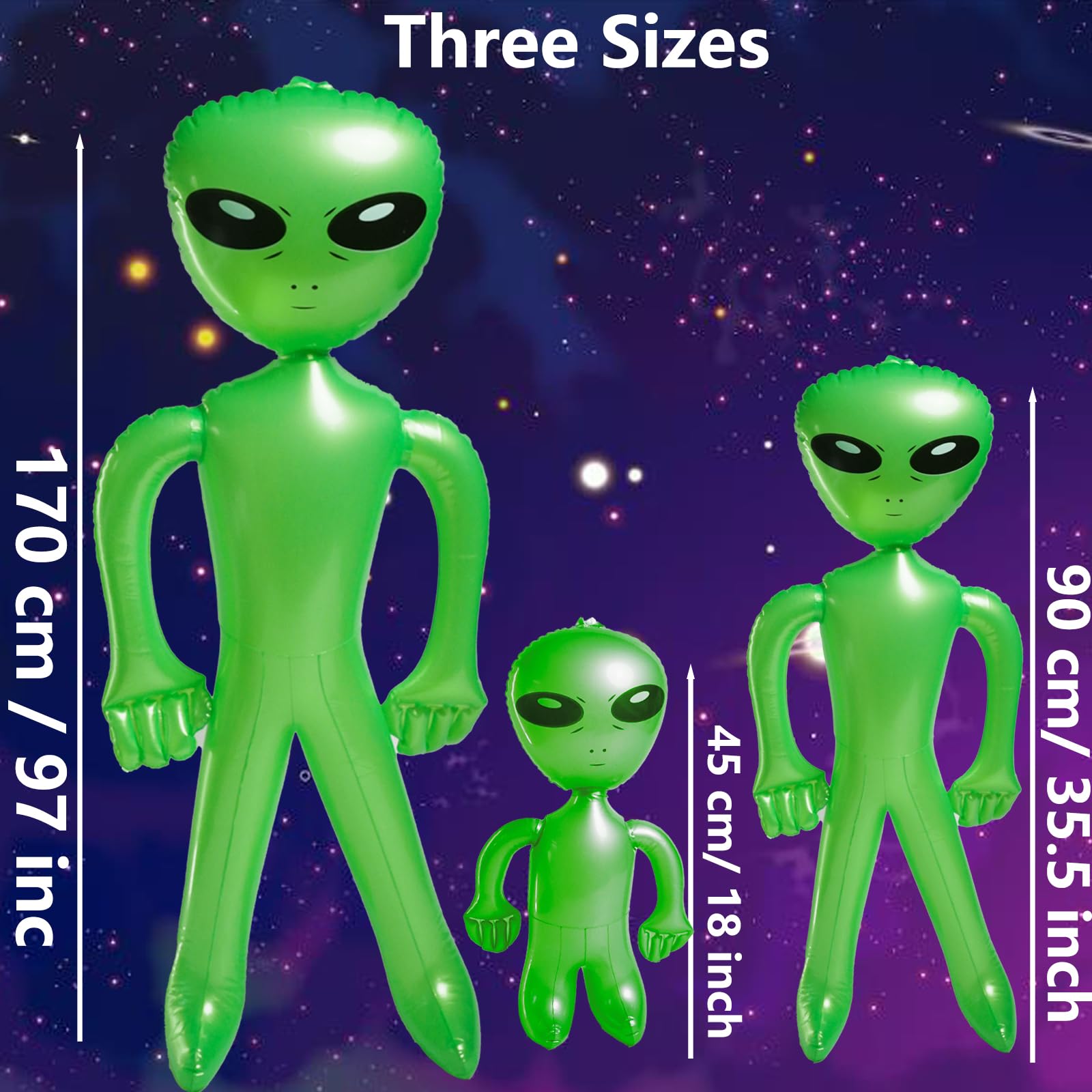 Amazon.com: 5Pcs Inflatable Alien, Blow Up Aliens include 67"/ 35"/18",  Alien Inflate for Halloween, Space Birthday Party (Green) : Home & Kitchen