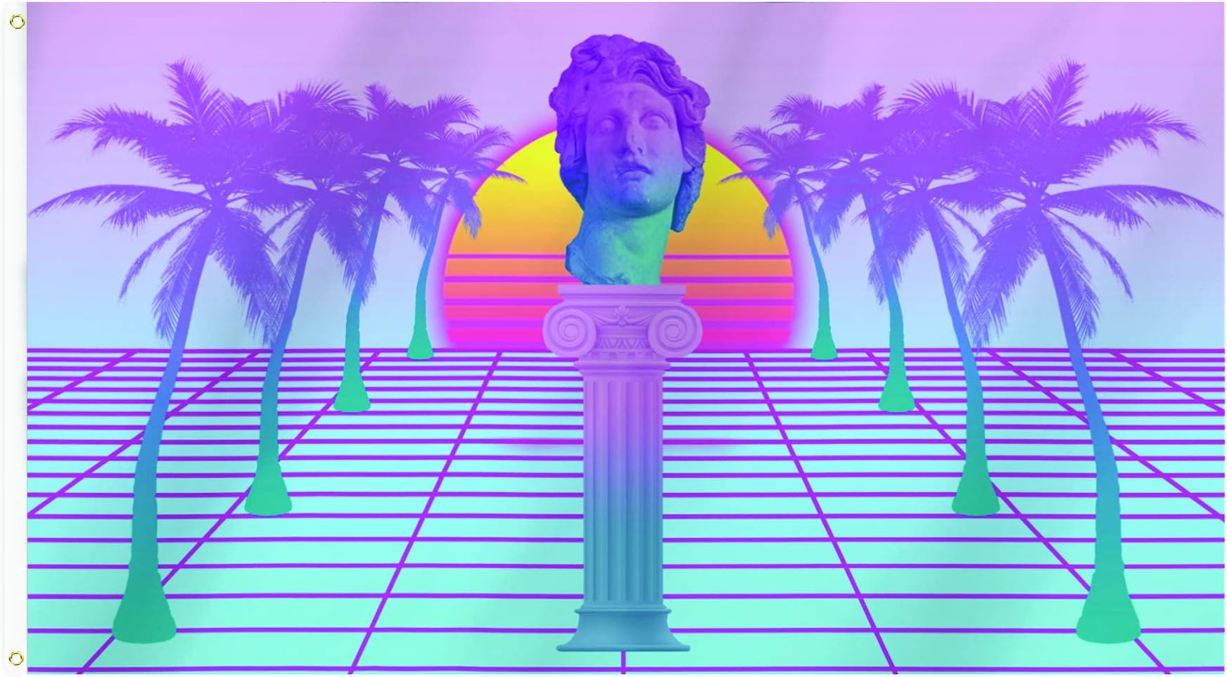 WIM Scientific Laboratories Vaporwave Festival Flag Rave Tapestry | 3 x 5 FT
