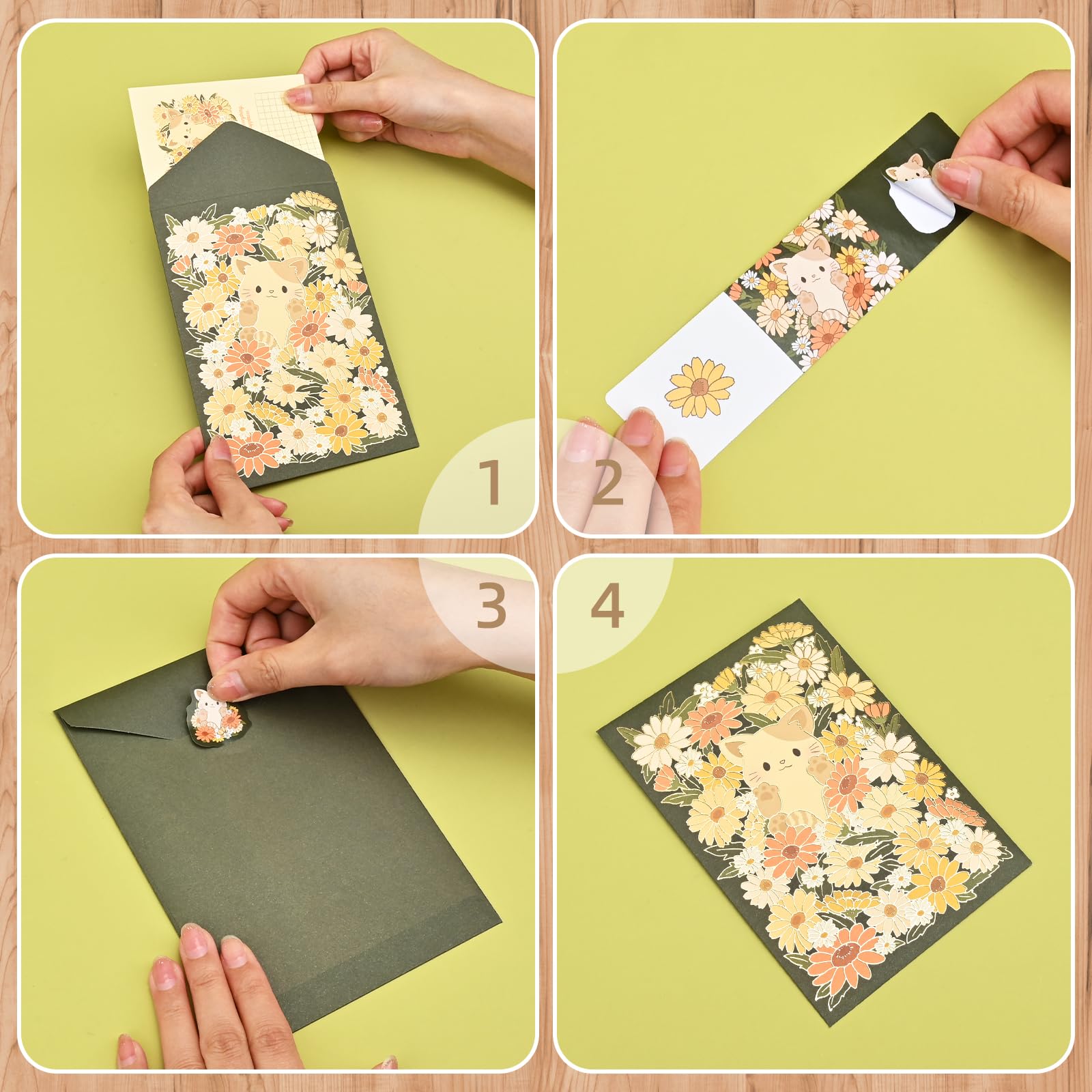 BAYTORY 36Pcs Stationery Paper and Envelopes Set, Cute Animal Patterns Envelope, Love Letter Papers Letter Writing Kit - Image 3