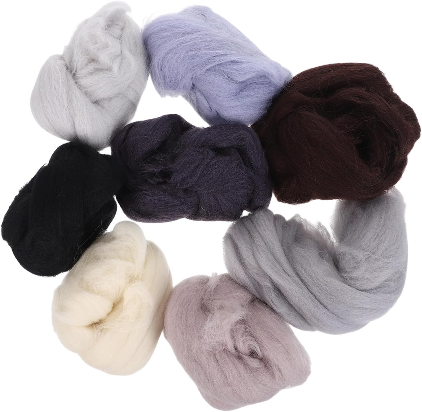 CORHAD 8pcs Soft Wool Roving for Crafts - Needle Felting Material - Beginner Wool Materials for Hand Spinning Creative Felt Making Projects 10g