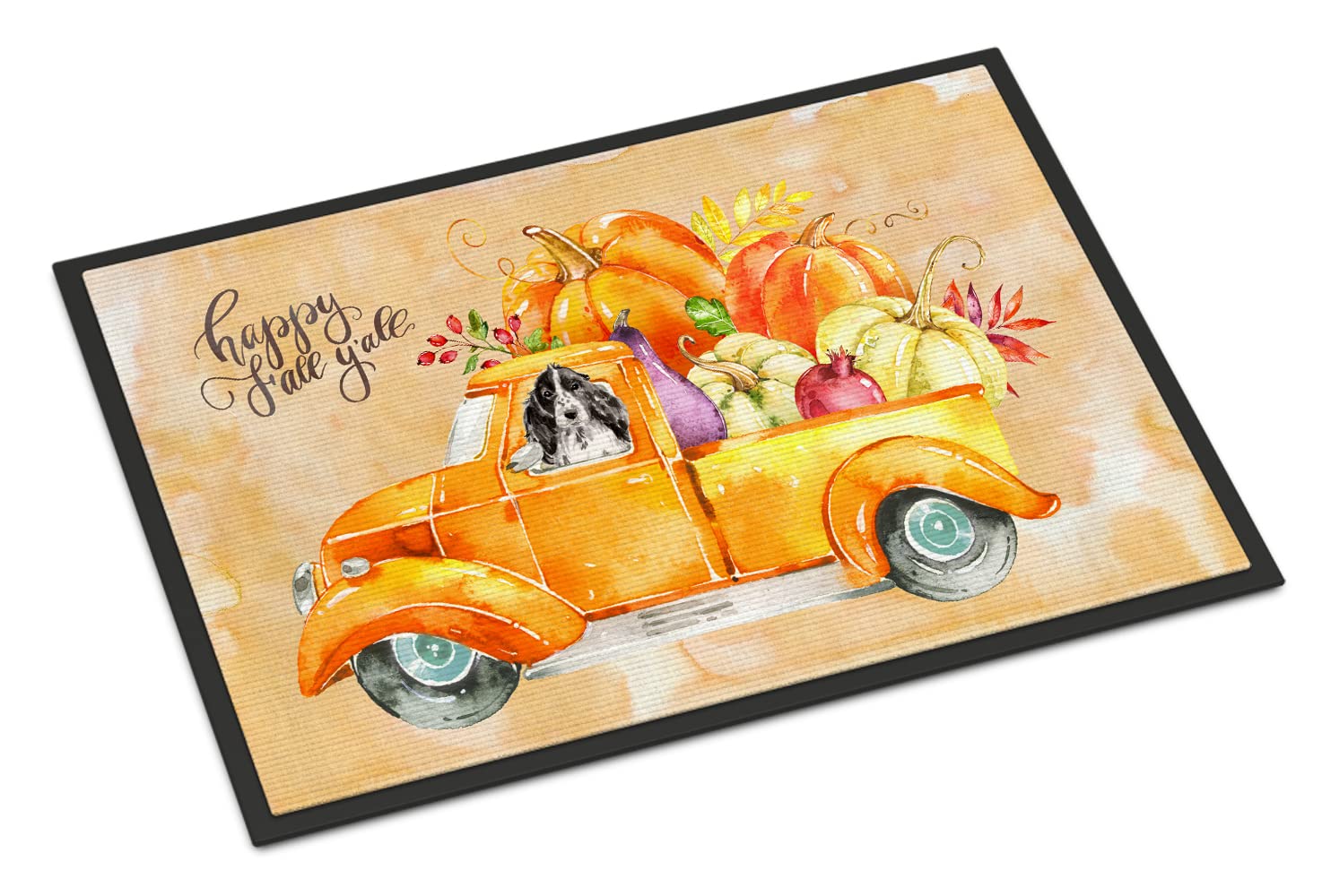 Carolines Treasures Fall Harvest Black Parti Cocker Spaniel zerbino, multicolore, 18 x 27 W