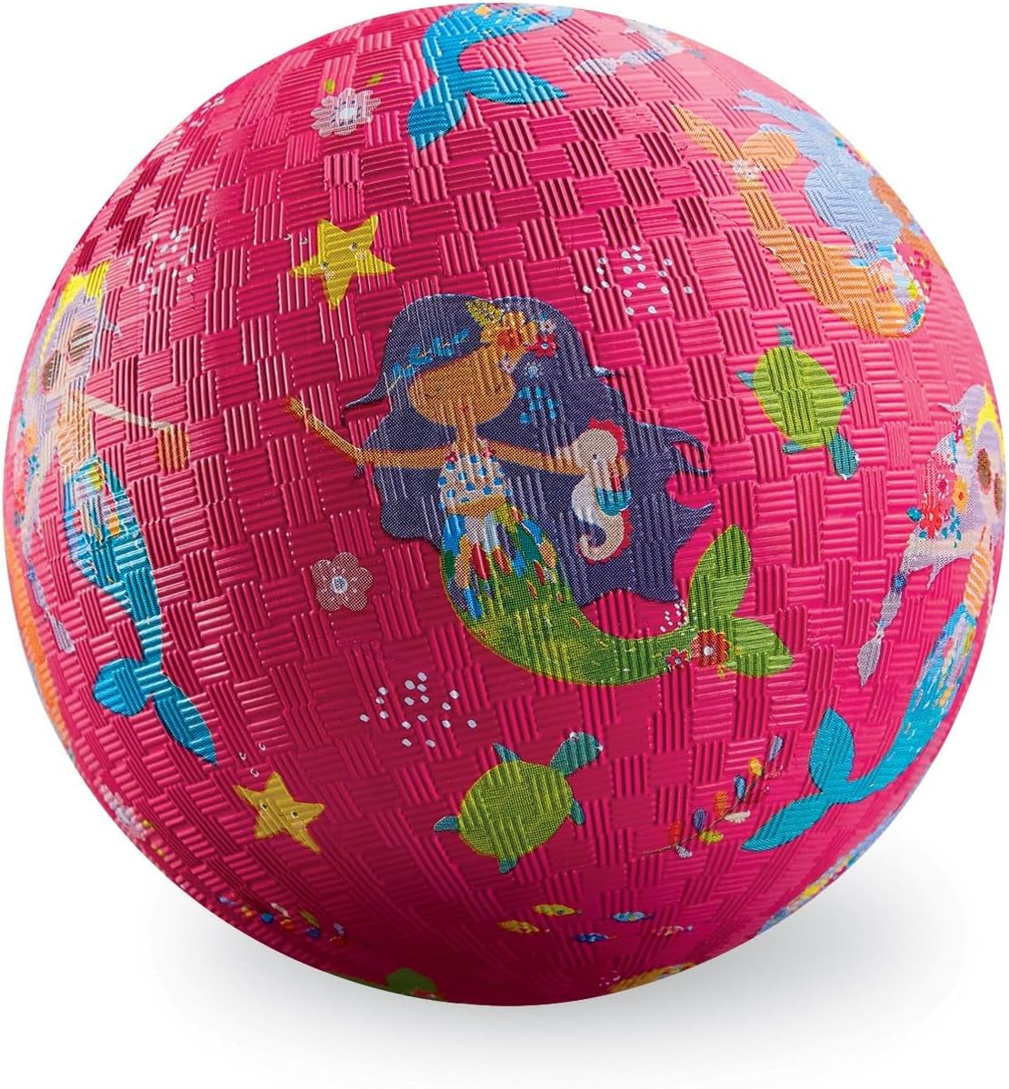 Crocodile Creek Playground Ball - Durable Rubber Ball for Kids Ages 3 and Up - Bouncy Inflatable Ball for Kickball, Indoor Games, and Outdoor Sports - PVC-Free - Rainbow Dreams - 5-inch Diameter