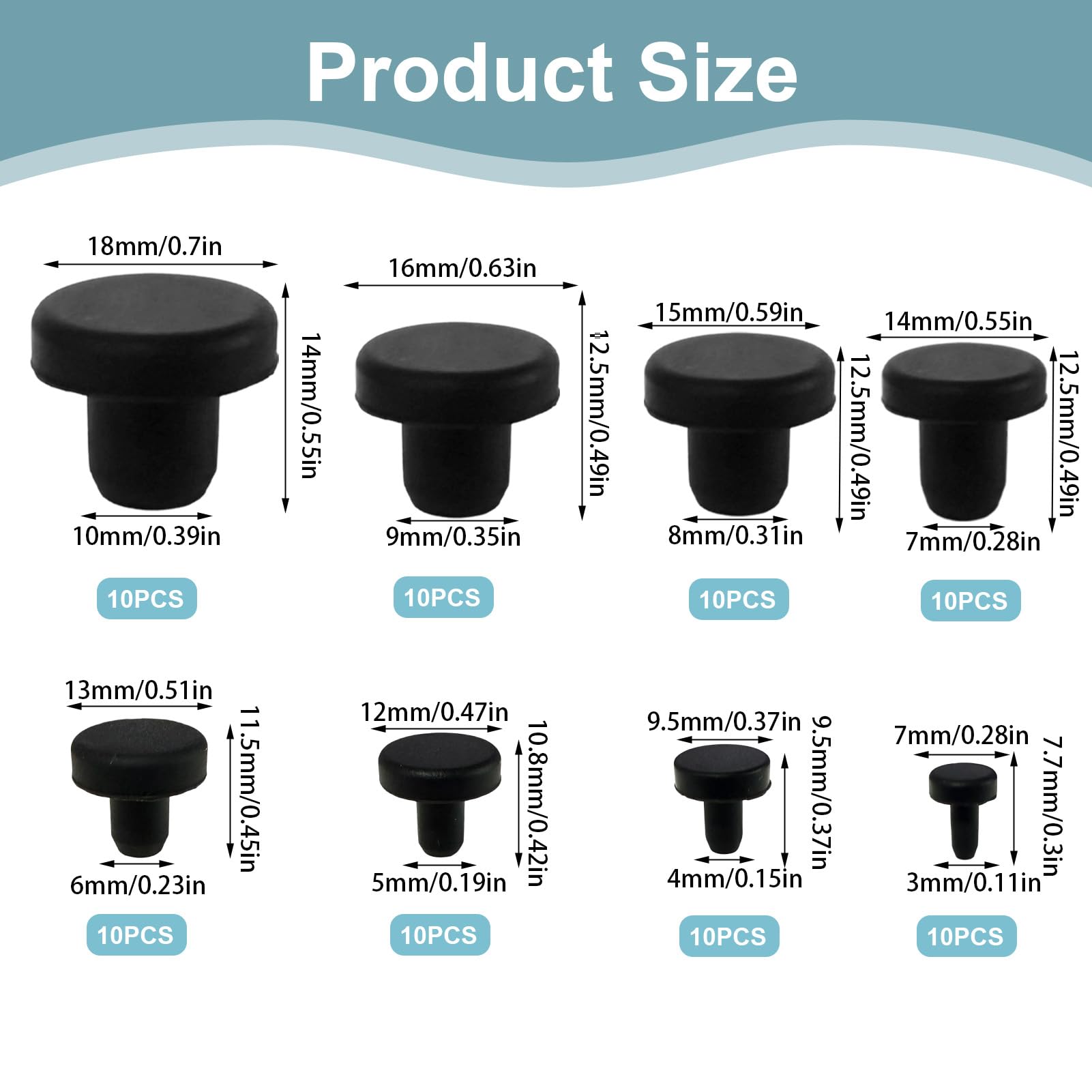 Lotnery Rubber bungs for holes 80 Pieces - Image 2
