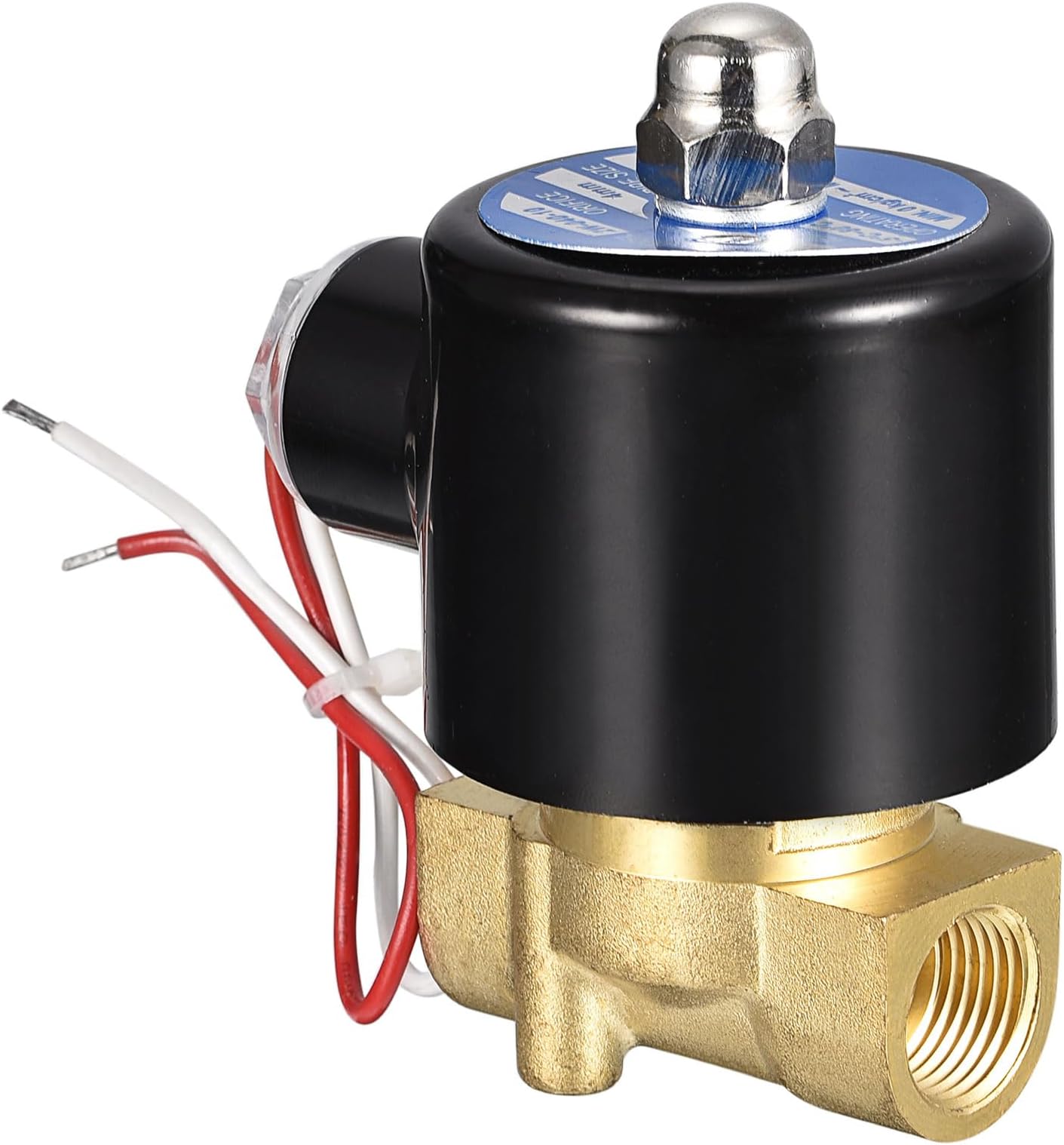 MECCANIXITY Brass Electric Solenoid Valve, 3/8″NPT 110VAC Air Valve Normally Closed for Water Gas Fuel Oil