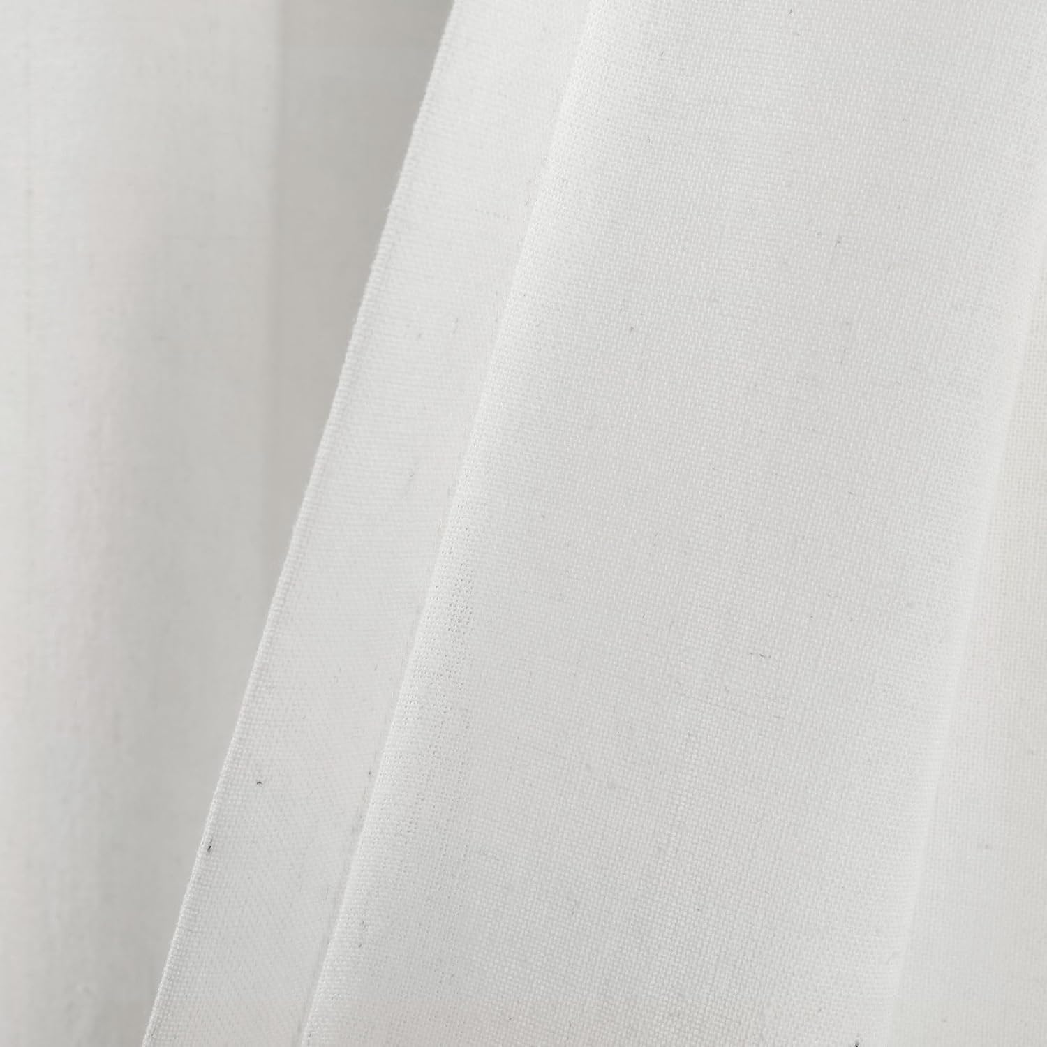 Lush Decor Faux Linen Grommet Colorblock Window Curtain Panel Single 40" W x 84" L Navy & White - White Curtains for Bedroom - Gray Living Room Curtains