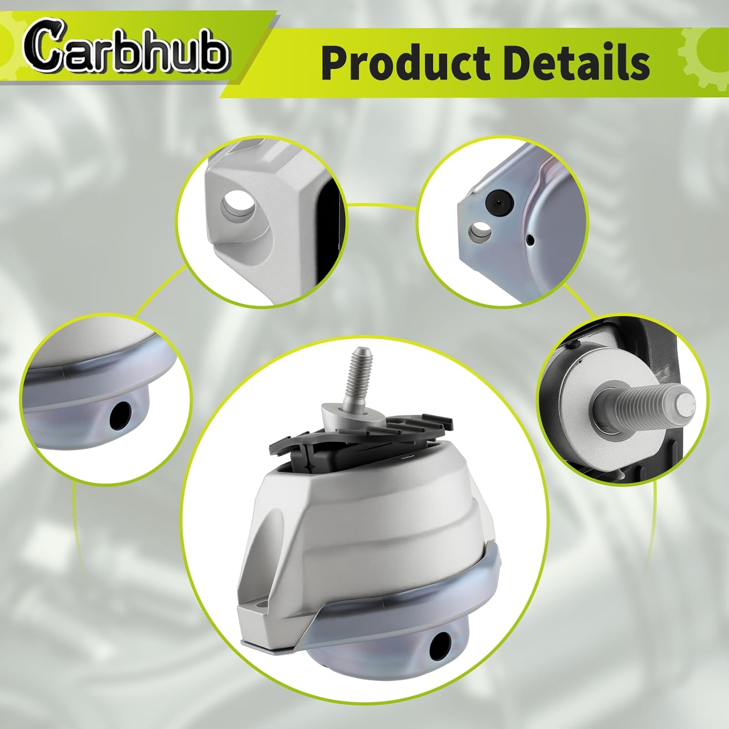 Carbhub 22116761090 Left Right Engine Motor Mounts fit for BMW E60 525i 528i 530i 535i Replace for 22116761089 22116761090 BMW Engine Motor Mounts