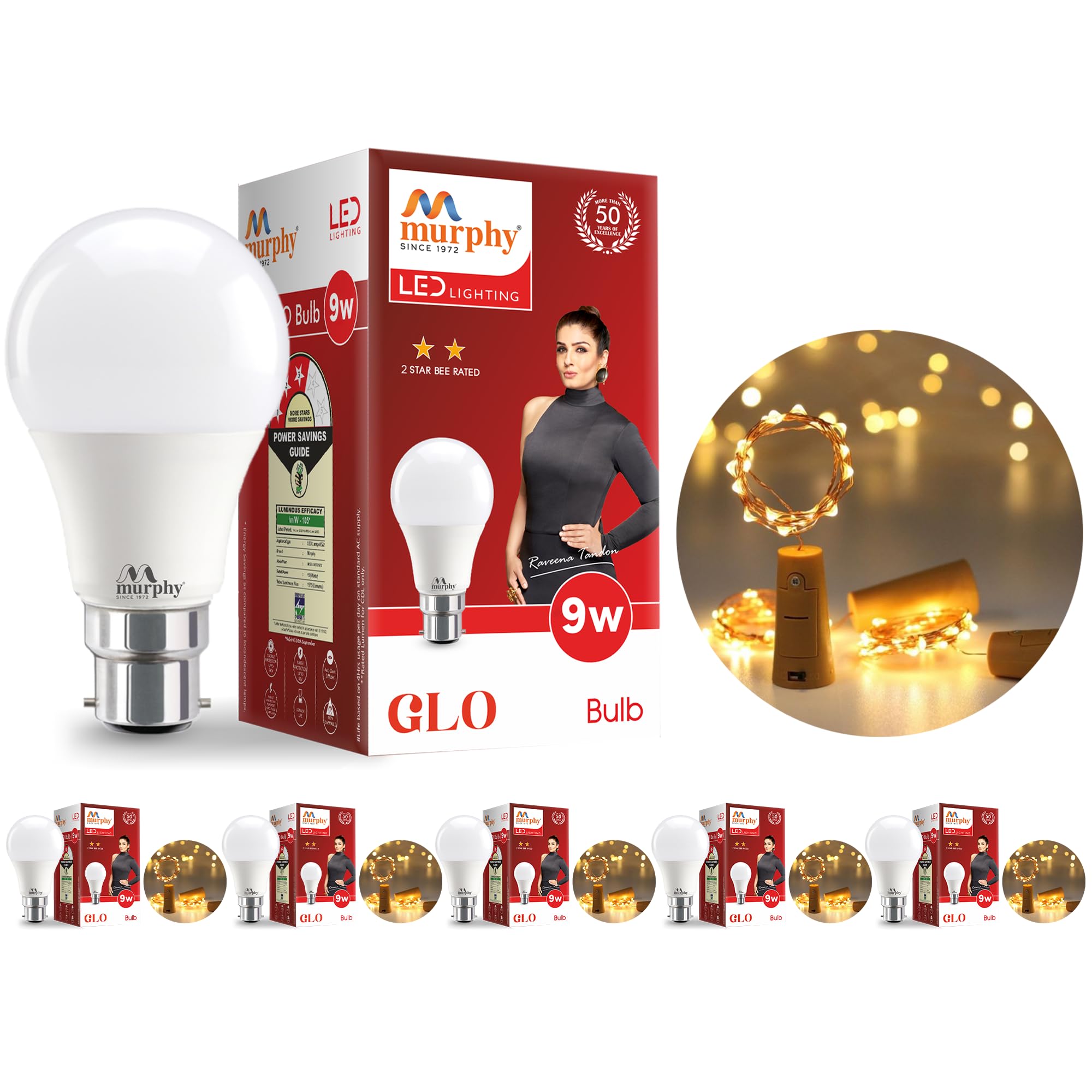 Buy Murphy 9W B22D BEE 2 Star Rated LED Cool Day White Bulb with