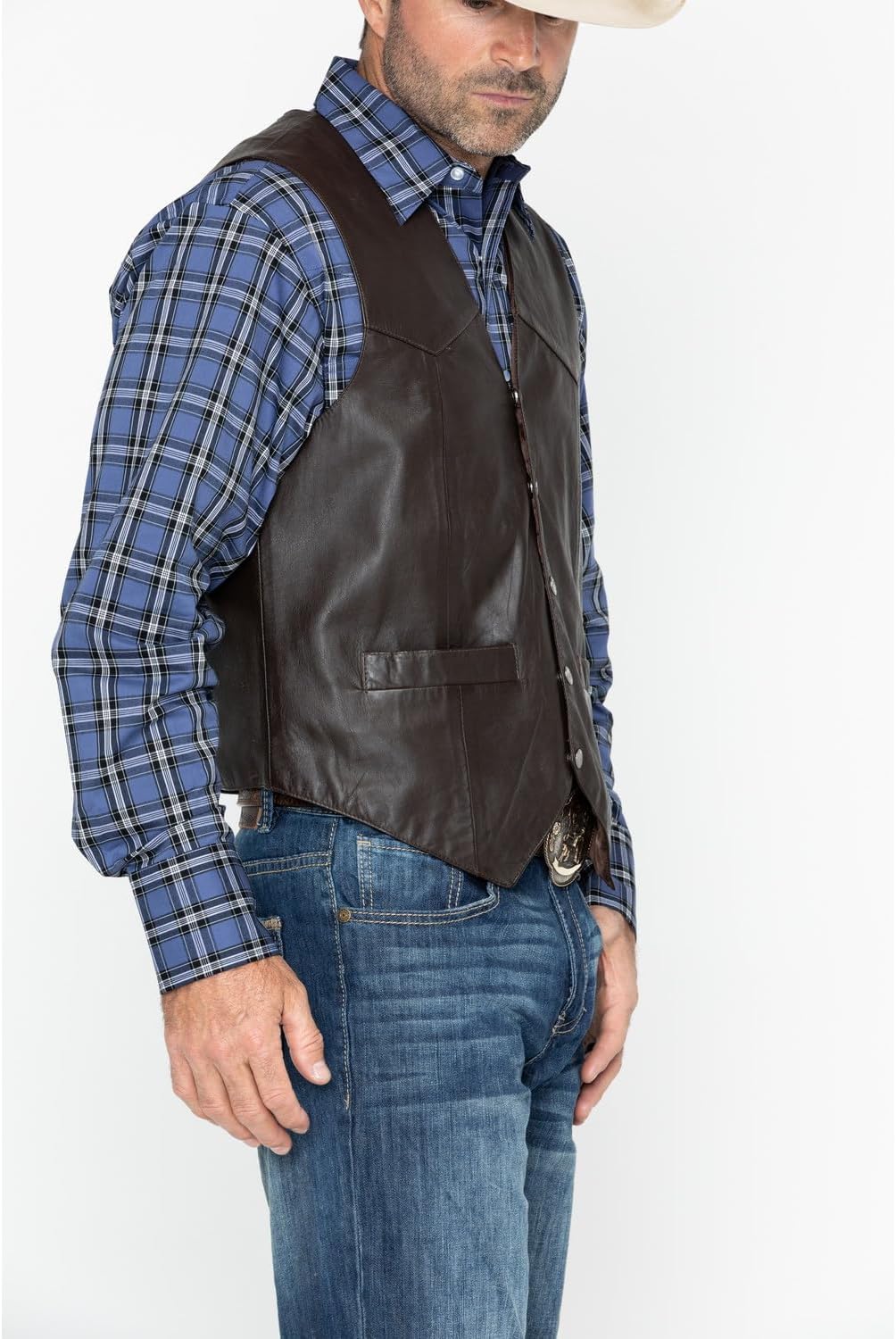 SCULLY Brown Soft Touch Lambskin Western All Leather Vest 507 - Image 4