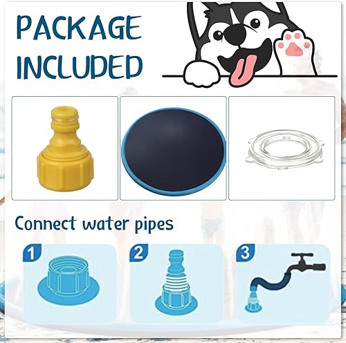 Miniatura 5 de Lewtemi Alfombrilla antideslizante gigante de 10 pies de 120 pulgadas para adultos, niños y perros, piscina con aspersor gruesa de verano al aire