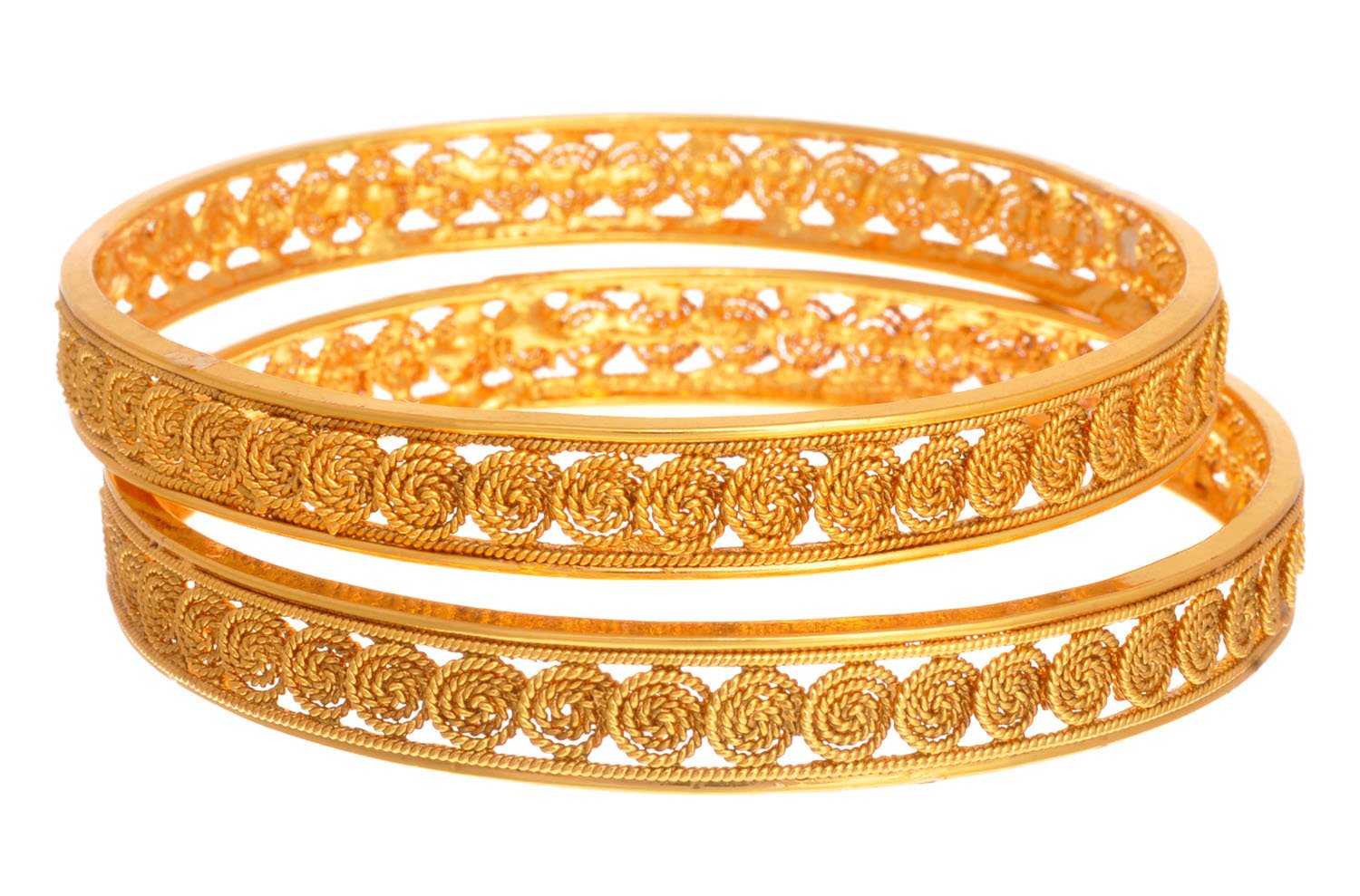 JFL - Jewellery For Less Traditional Ethnic Stunning Spiral One Gram Gold Plated Designer Bangle Set For Women,Valentine (B01DEXYOB0) Amazon Price History, Amazon Price Tracker