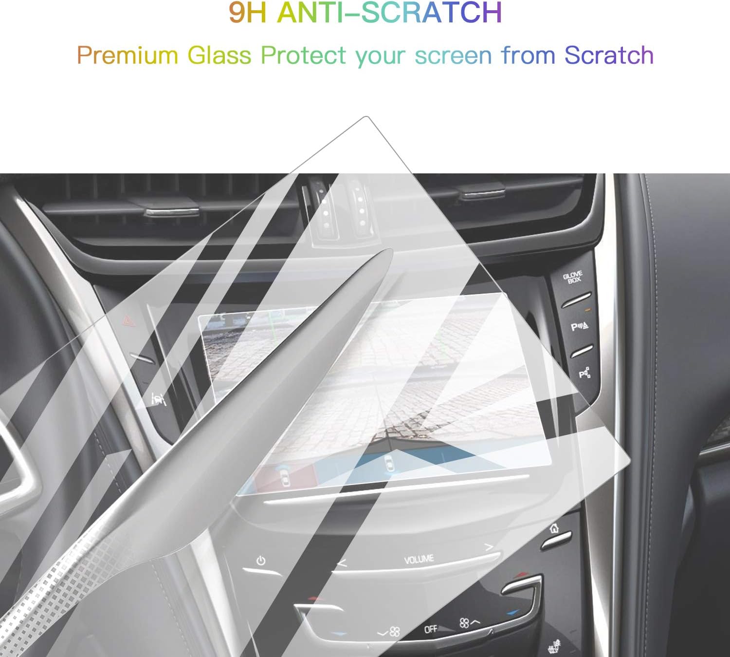 screen protector foils for 2015 2019 cadillac cts cue infotainment interface 8in navigation display tempered glass 9h hardness anti glare scratch hd
