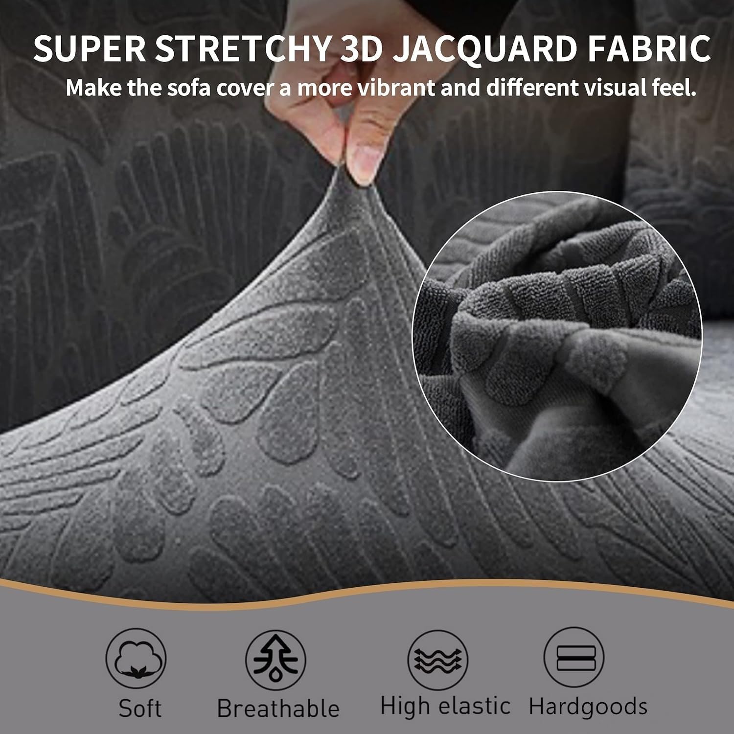 RV Dinette Cushion Covers Backrest and Seat Covers Ideal for Jackknife Stretch Printed Couch Cushion Slipcovers Replacement Anti-Slip Sofa Cushion Cover(2 Backrest Cover & 2 Bench Cover,Grey)