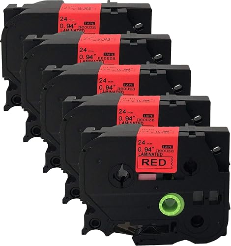 Miniatura 5 de NEOUZA Cartucho de cinta de etiquetas TZE TZ laminadas, de 1532 x 1516 pulgadas, compatible para Brother P-Touch (paquete de 5), TZe-631 Negro en