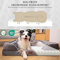 Vista 2 de Comfort Expression Cama ortopédica para perros extra grandes de 45 x 35 pulgadas, cama para mascotas XL de espuma tipo caja de huevos impermeable