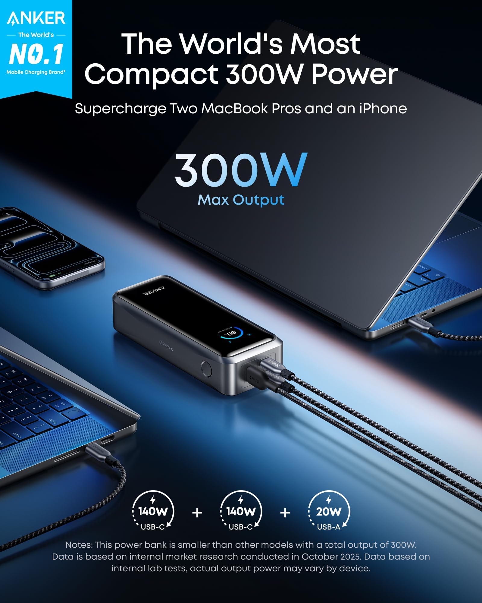 Amazon.com: Anker Prime Power Bank, 26,250mAh 3-Port Portable