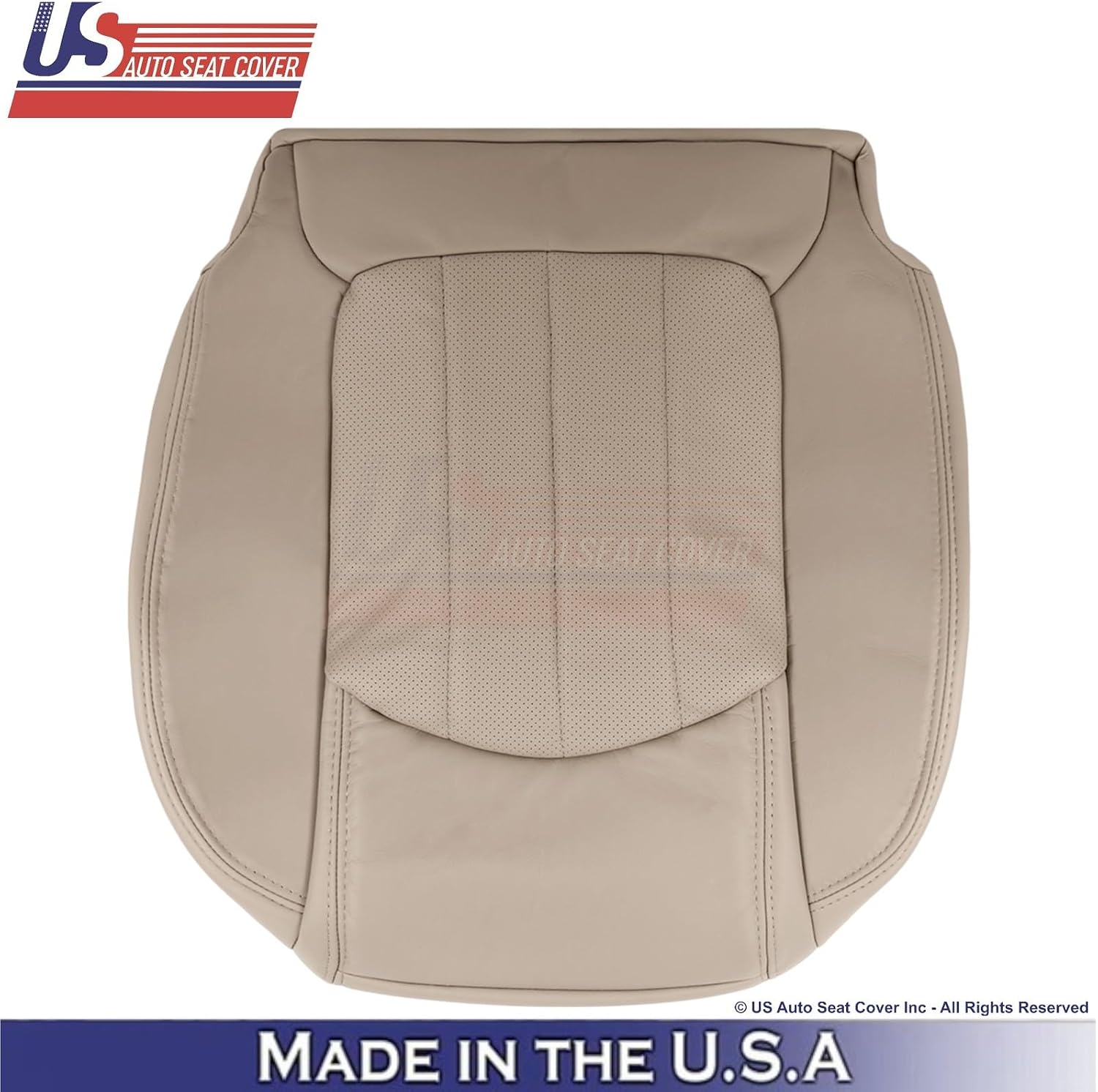 2008-2012 fits GMC Acadia Denali Leather Perf. Passenger Bottom Seat Cover Tan