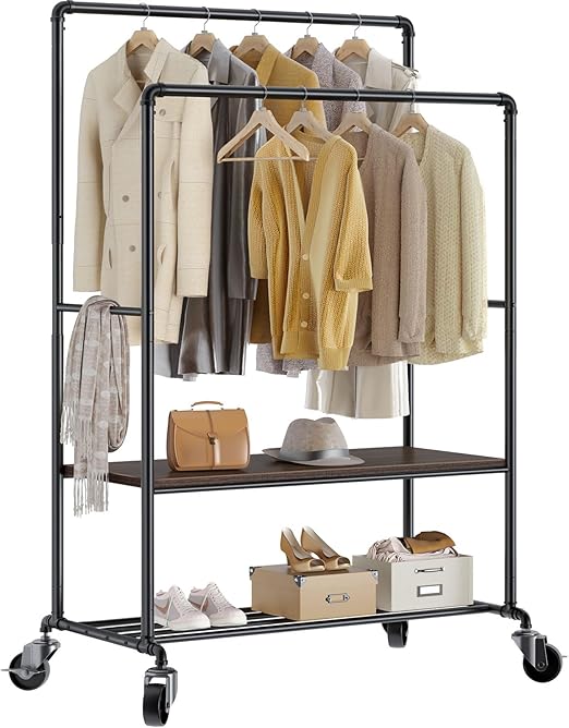 GREENSTELL Clothes Rack with Shelves, 39 Inch Garment Rack