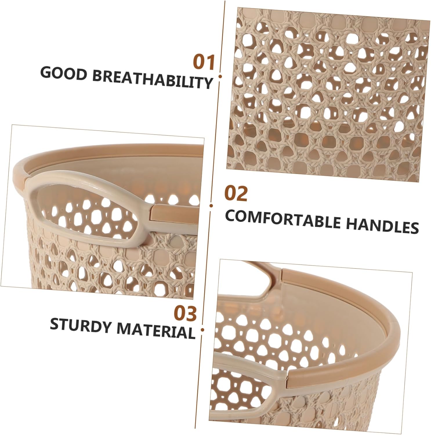 Luxshiny Medium Laundry Hamper with Handle Clothes Basket for Washing and Storage Smooth Surface Compact Clothes Organizer for Laundry