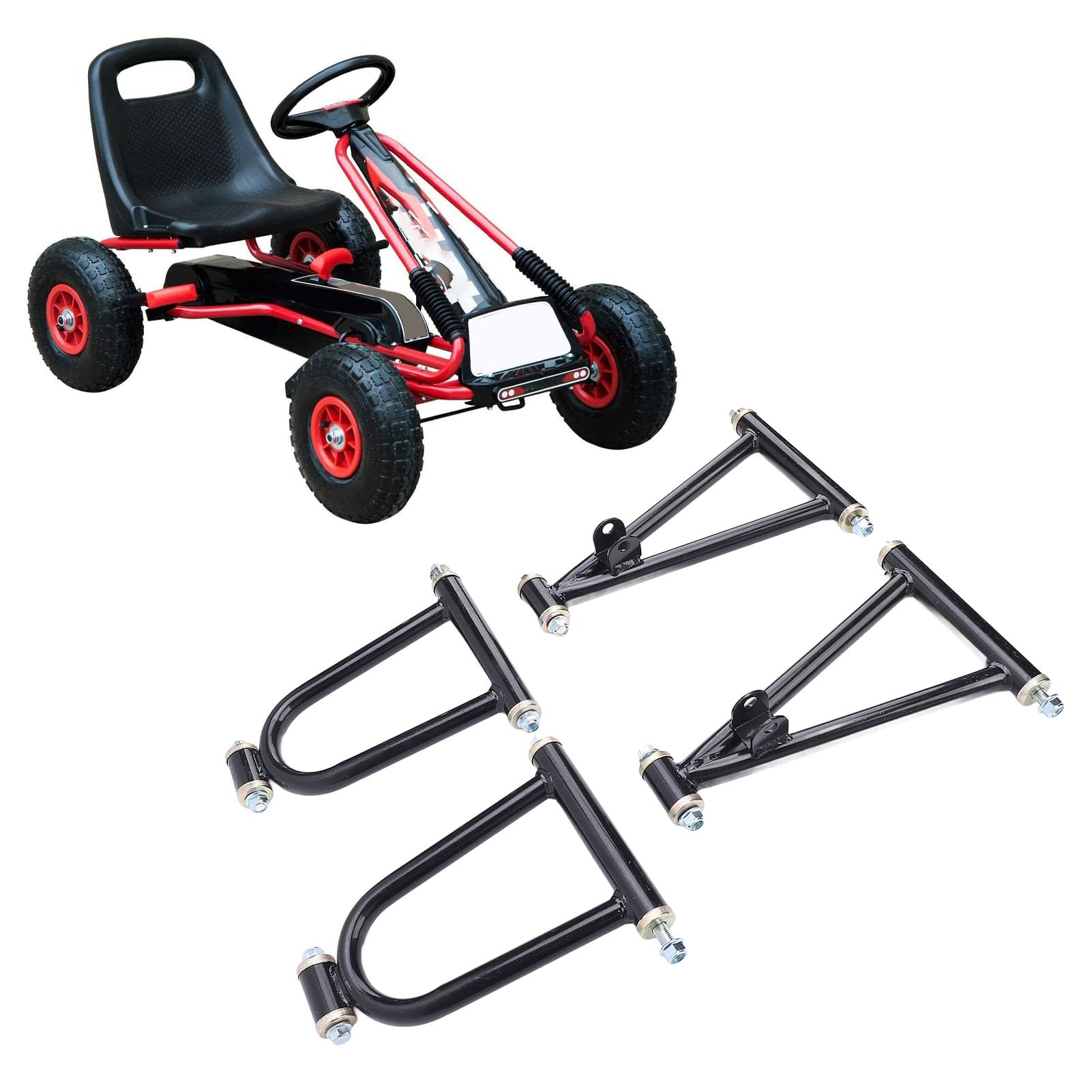 Ejoyous Kit de Brazo Oscilante de Suspensión Delantera de 7 Pulgadas, Metal de Alta Resistencia para Go Kart y Quads, Reduce el Ruido de Vibración y Mejora la Estabilidad
