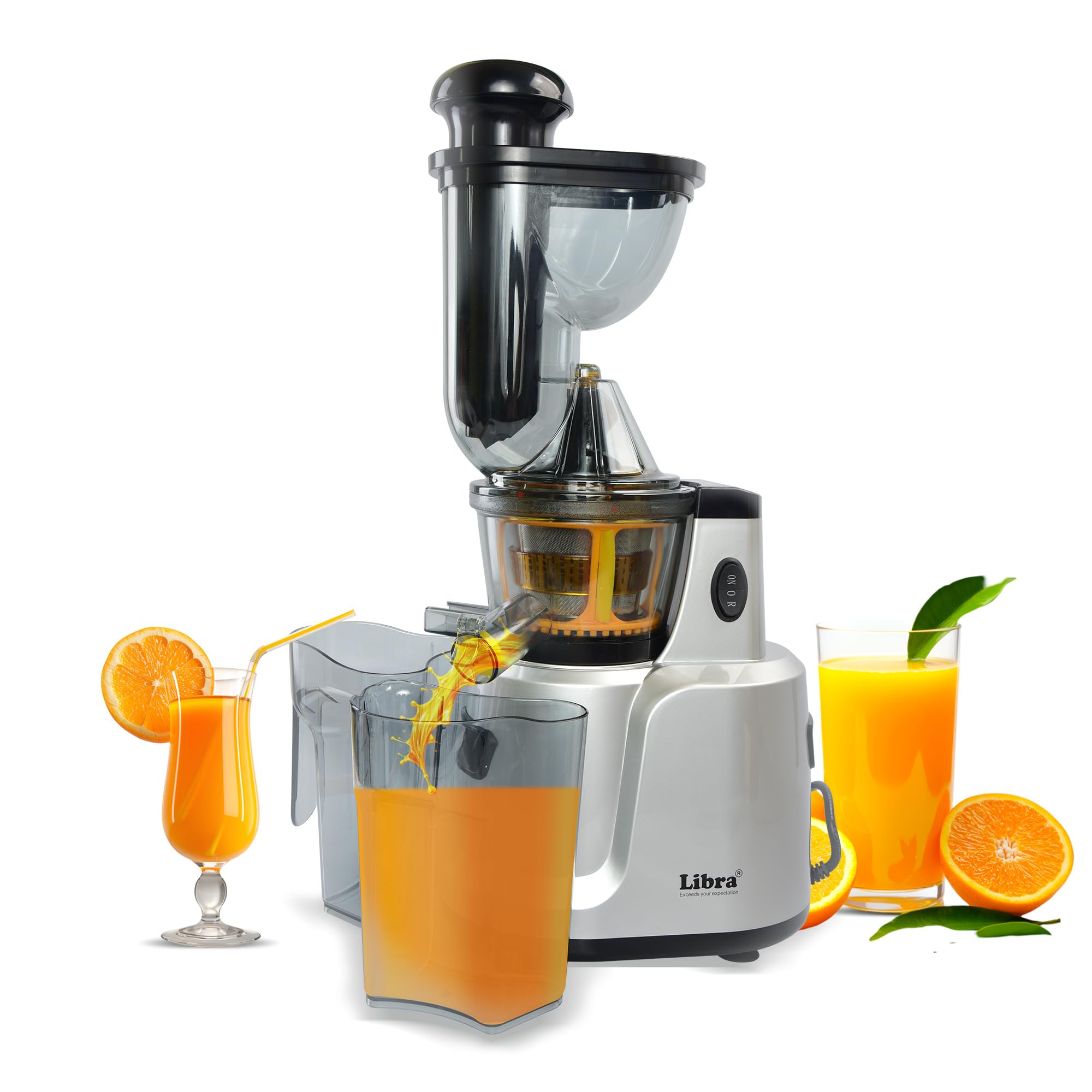 Libra Cold Press Juicer Machine, 48 RPM Whole Slow Juicer Cold Pressed Fruit Juicer with 240 Watts Powerful Motor, All-in-1 Cold Press Juicer for Home for All Fruits and Vegetables (Silver) (B0B4B5Z58X) Amazon Price History, Amazon Price Tracker