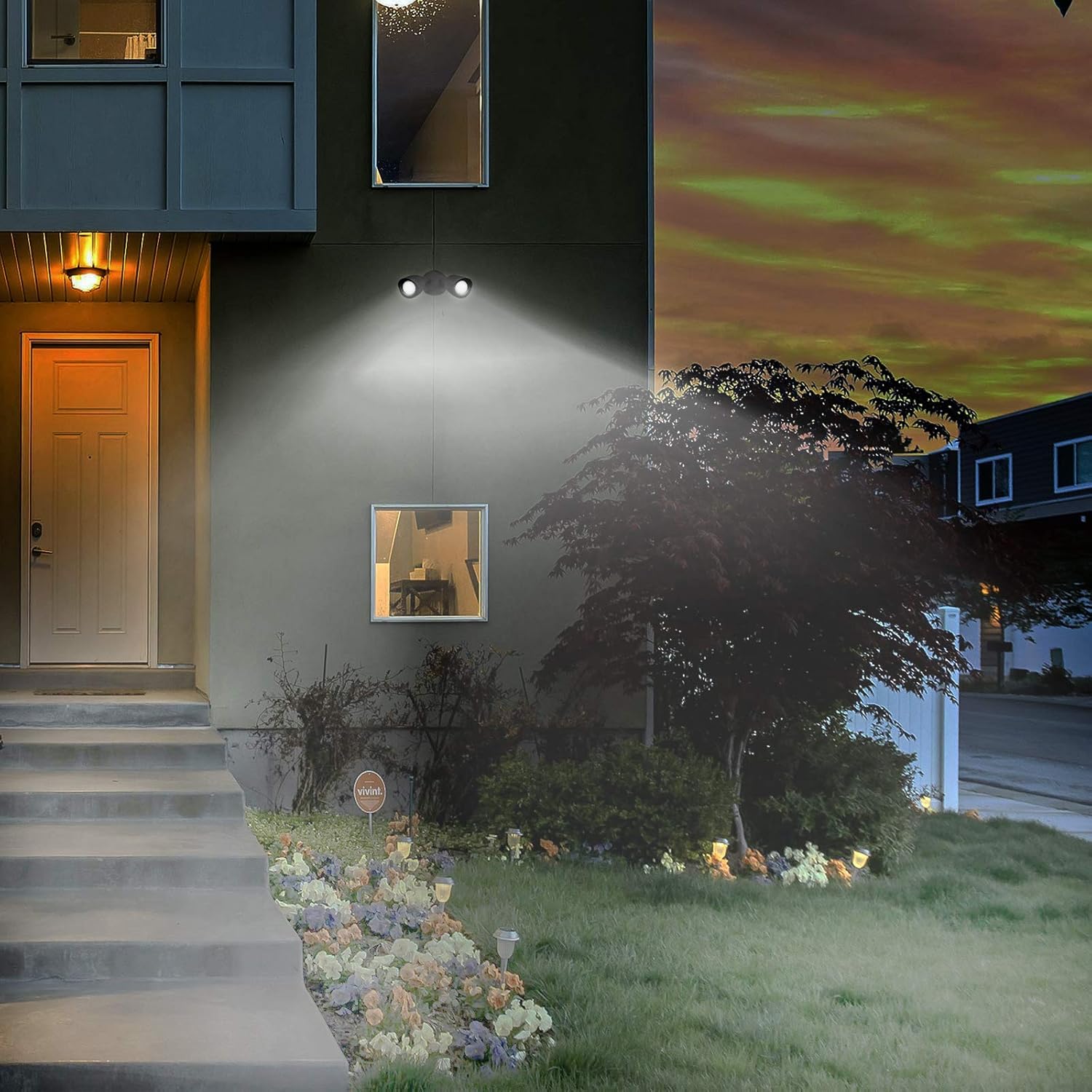 Suреr Bіg Clеаrаnсе! Ciata 20-Watt LED Bullet Head Outdoor Security Flood Lights with Dual Head, RoHS and FCC Complaint, IP65 Rated, 1900 Lumens, 2KV Surge Protection, Die-Cast Aluminum Material in Black Finish – 3000K
