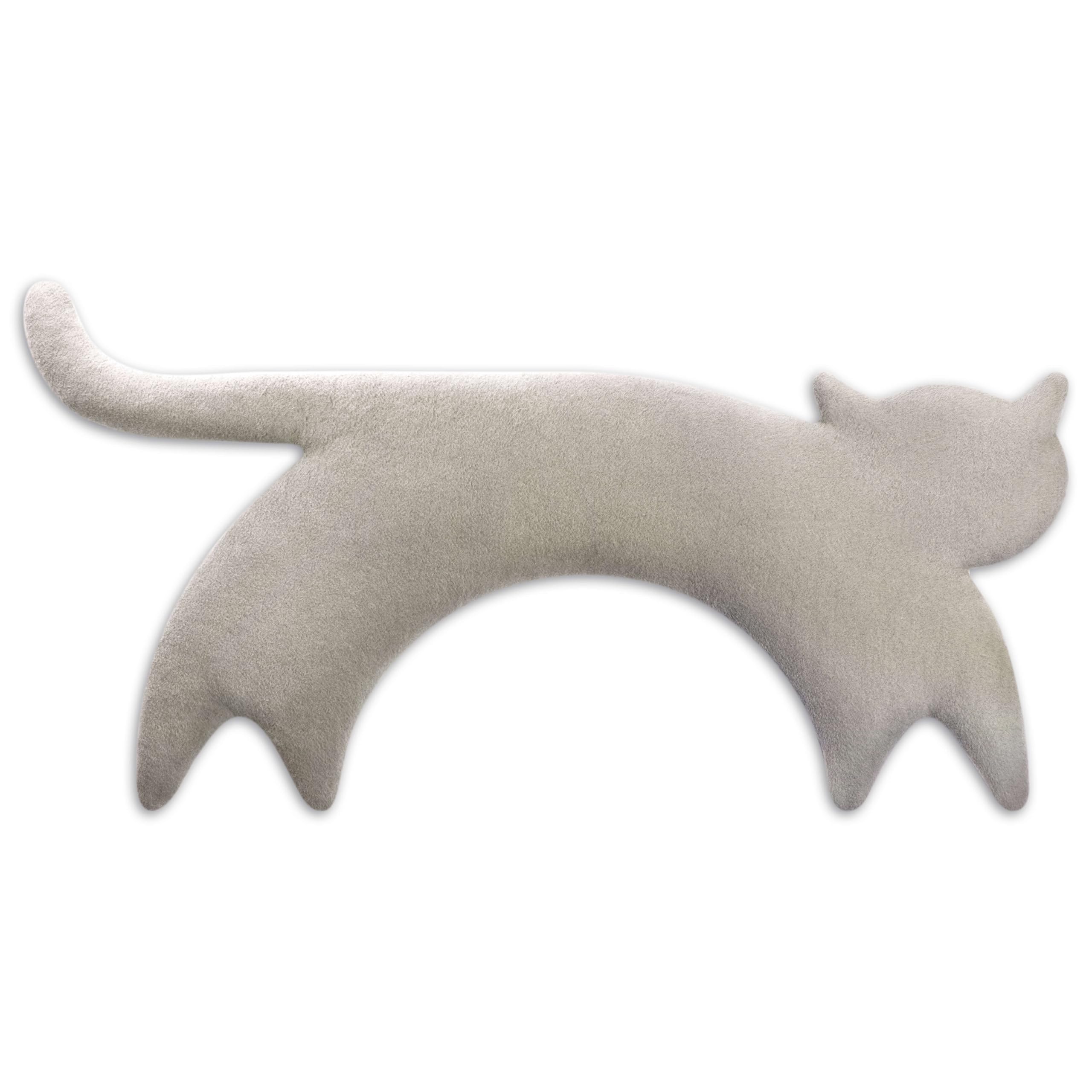 LESCHI Bolsa Semillas Microondas, Saco de Semillas de 100% Algodón y Trigo Orgánicos, Saco Térmico de Semillas para Microondas ideal para Cuello, Cervical y Espalda, 47x23 cm, Gata Minina gris
