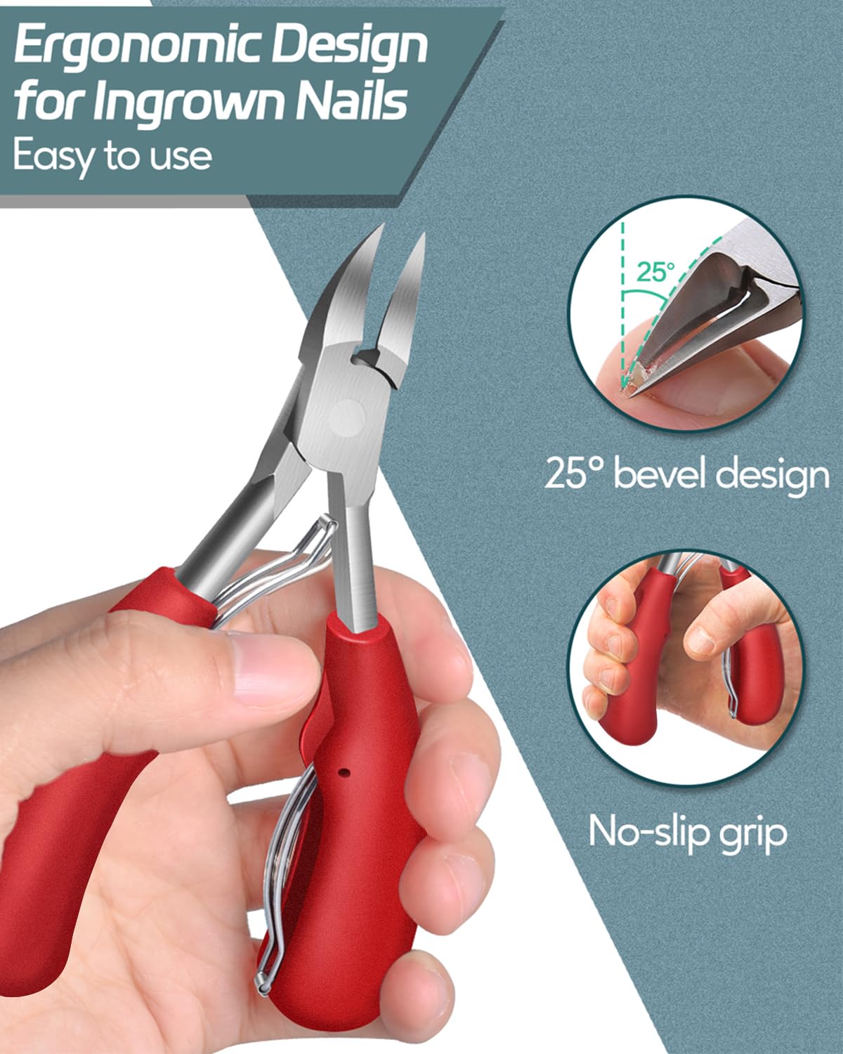 Podiatrist Toenail Clippers, Professional Thick Toenail Clippers for Thick & Ingrown Nails, Wide Jaw Opening Nail Clippers Set Toenail Clippers For Ingrown Manicure, Pedicure, Men, Women, Seniors