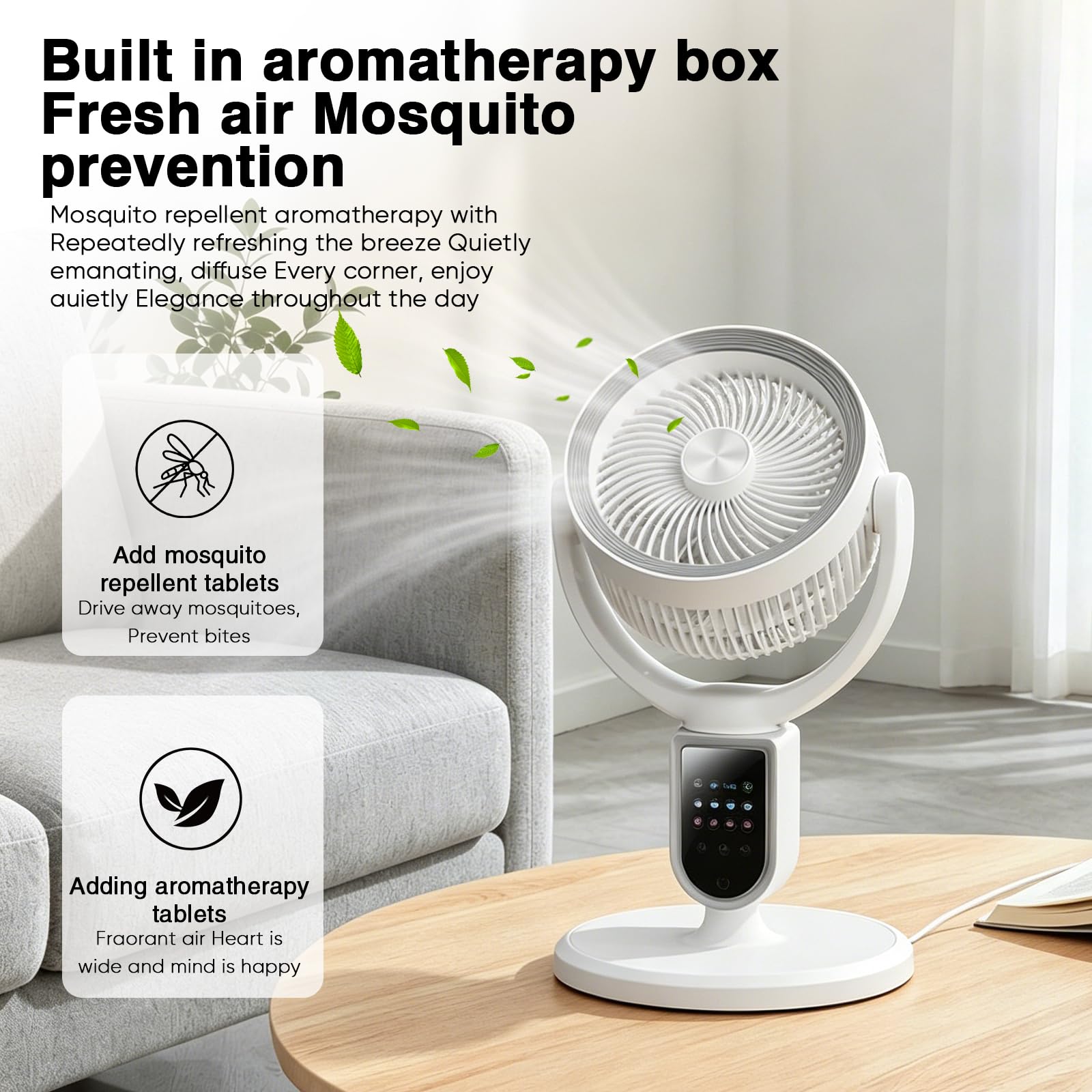 Standventilator, Ventilator leise 20 dB mit Fernbedienung,30m Wurfweite,Luftzirkulator 90° und 140° Oszillation,Fan mit Fernbedienung und Kühlung,3 in 1 höhenverstellbar, 4 Modi/4 Stufen/Timer (A)