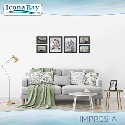 Miniatura 9 de Icona Bay Impresia Collection - Marco de fotos negro de 8 x 10 pulgadas, diseño moderno y simple, soporte de mesa y ganchos para colgar en la pared