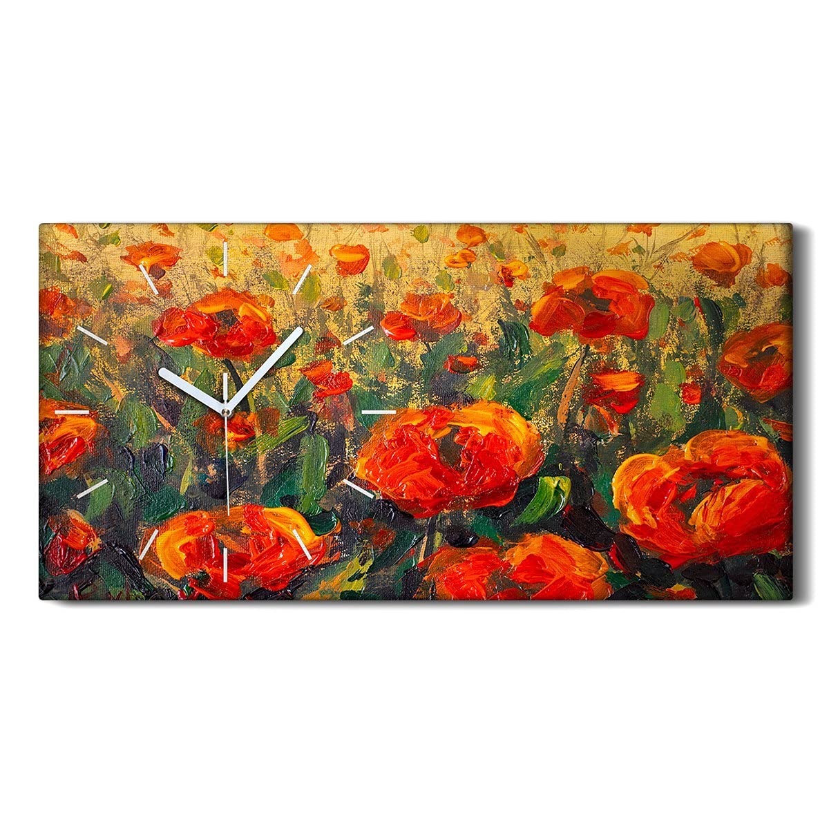 Horloge sur Toile 60x30cm Art Moderne Image Décoration Murale