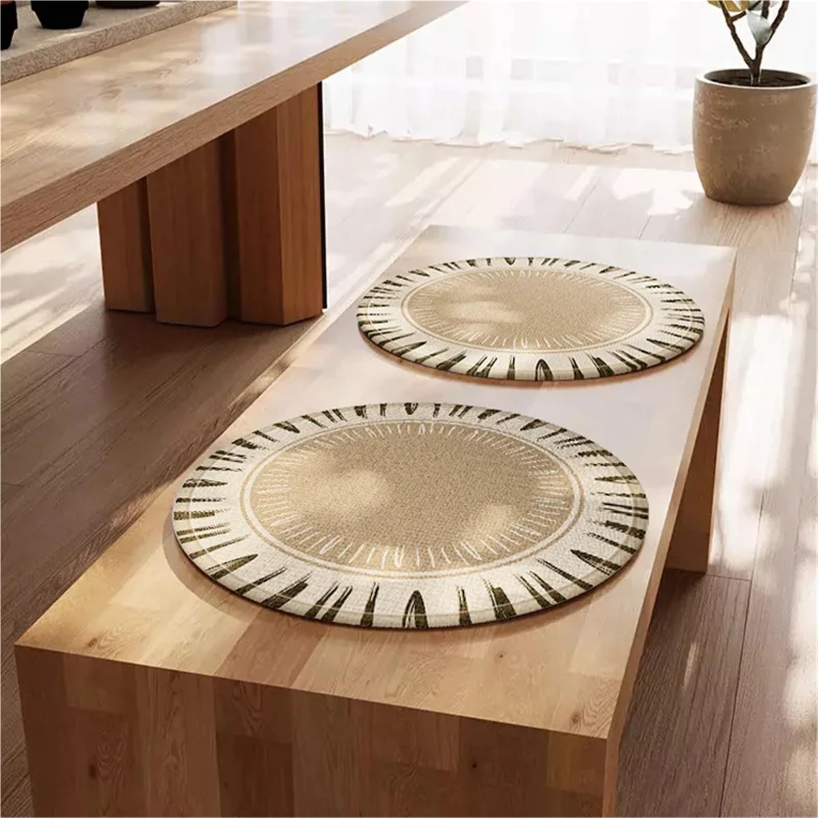 Lot de 5 tabourets ronds d'été en soie glacée pour restaurant - Antidérapants (temps)