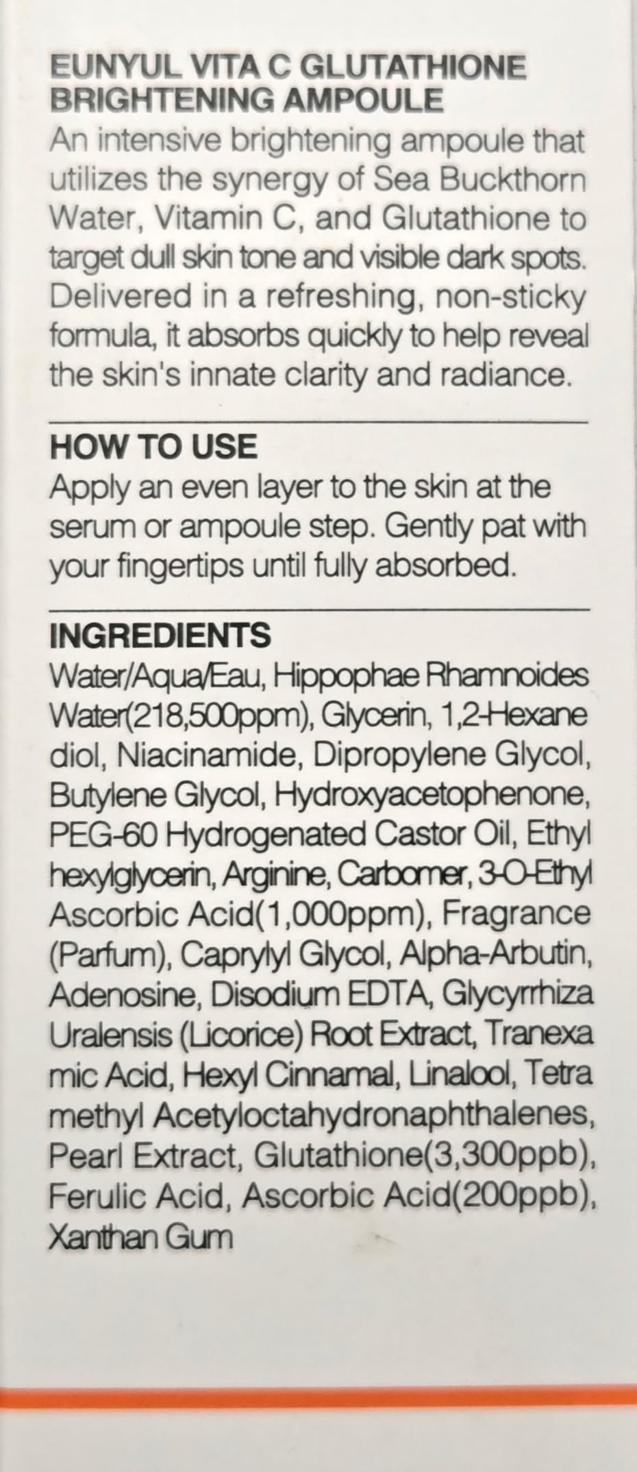 EUNYUL Vita C Glutathione Brightening Ampoule (1.69 fl. oz / 50ml) – Korean Brightening Serum for Dull Skin & Uneven Tone Care, Lightweight Facial Ampoule