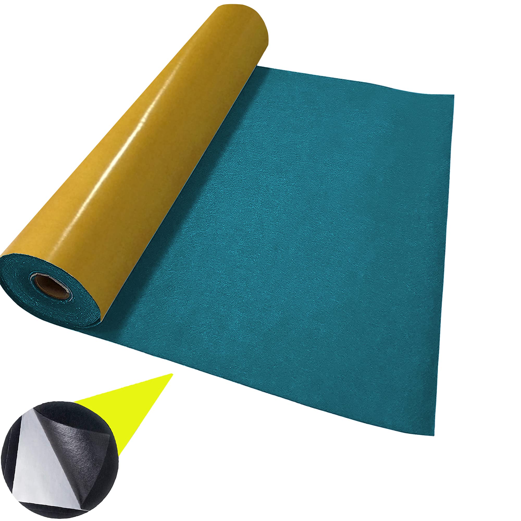 Teal Adhesive Felt Baize Fabric 100% Acrylic Sticky Back Material for Arts Crafts Sewing Decoration | 100cm x 45cm Wide | Sold by The Metre
