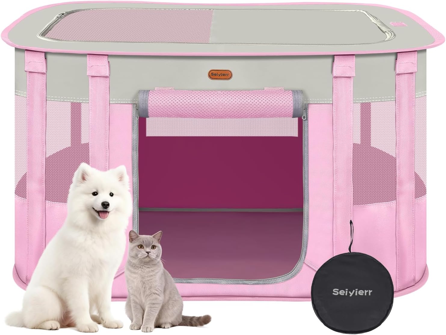 Foldable Pet Playpen - Cat & Puppy Playpen, Travel Dog Crate with Carrying Case, Cat Tent Dog Pen for Outdoor Camping Use
