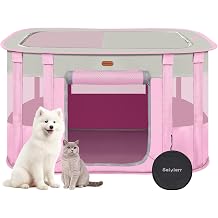Seiyierr Foldable Pet Playpen - Cat & Puppy Playpen, Travel Dog Crate with Carrying Case, Cat Tent Dog Pen for Outdoor Camping Use