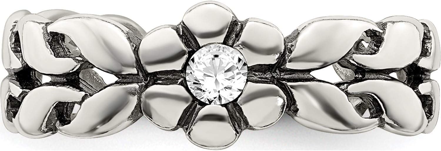 Sterling Silver Antiqued Stellux Crystal Toe Ring - Jewelry By Sweet Pea