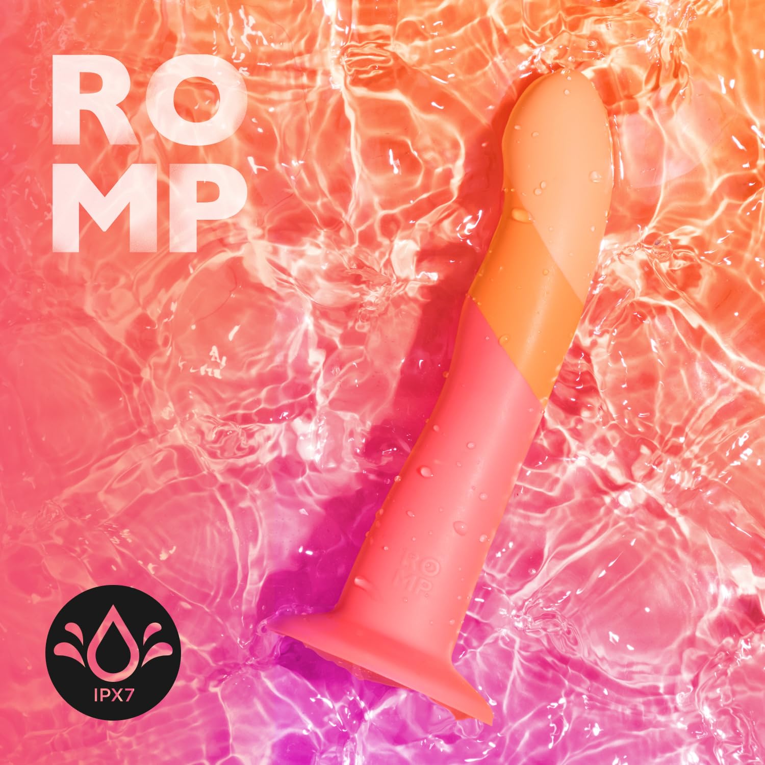 ROMP Dizi Non-Realistic Consolador | Dildo de silicona de 7 pulgadas | Compatible con vibrador de bala | Punto P y Punto G | Consolador con ventosa apto para arnés | Juguete sexual