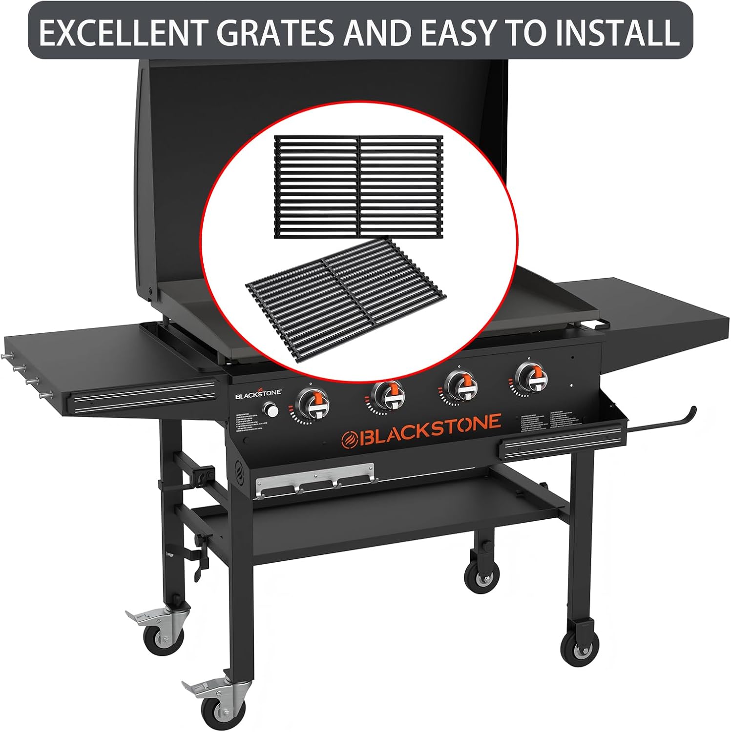 Grill Grates Grill Parts for Blackstone 36 Inch Griddle 1554 2177 1868 2151 1825 2149 Grills Replacement Parts Blackstone 4 Burner 36" Griddle Cast Iron Cooking Grates Grills Accessories 2 Pieces