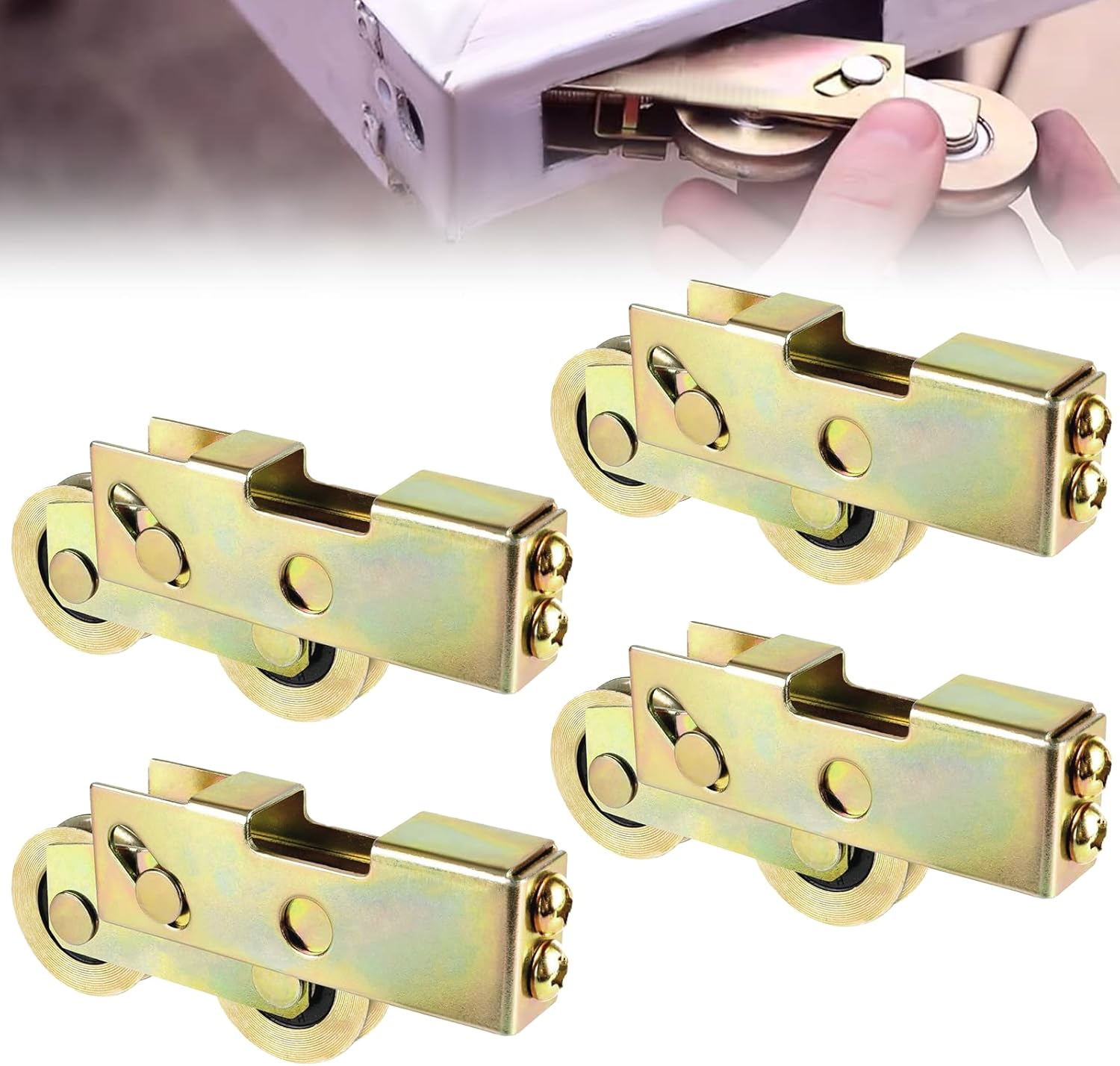 Sliding Door Tandem Roller, 2 PCS Sliding Glass Door Wheels Sliding Patio Door