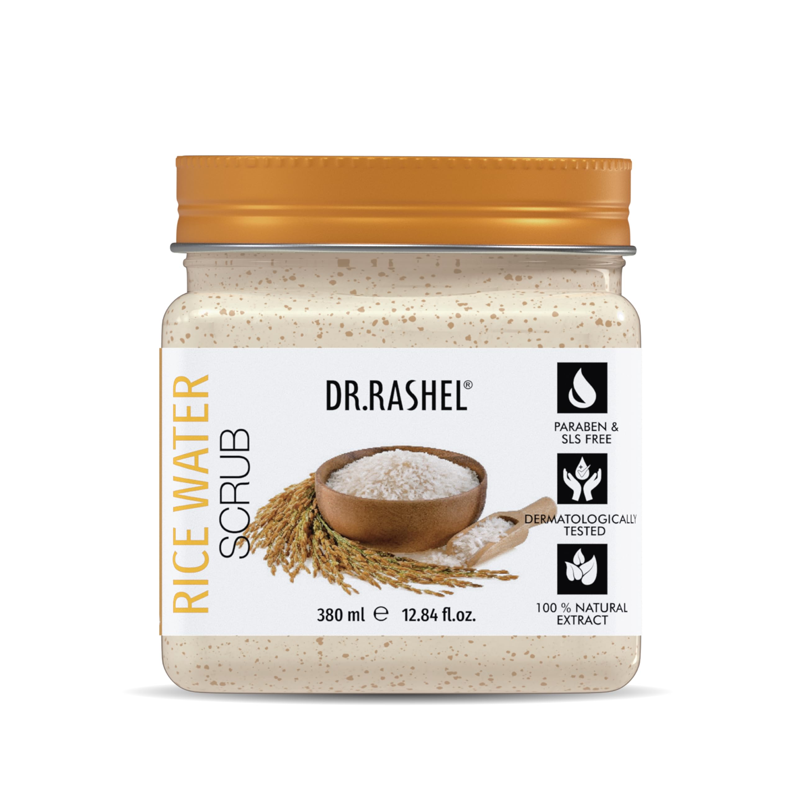DR.RASHEL Rice water Face Scrub For Men & Women (380 Ml) | Hydrating & Moisturizer Scrub | Cleanser Scrub For Deep Exfoliation & soothnes | Dead Skin Cell Remover Facial Scrub For All Skin Types