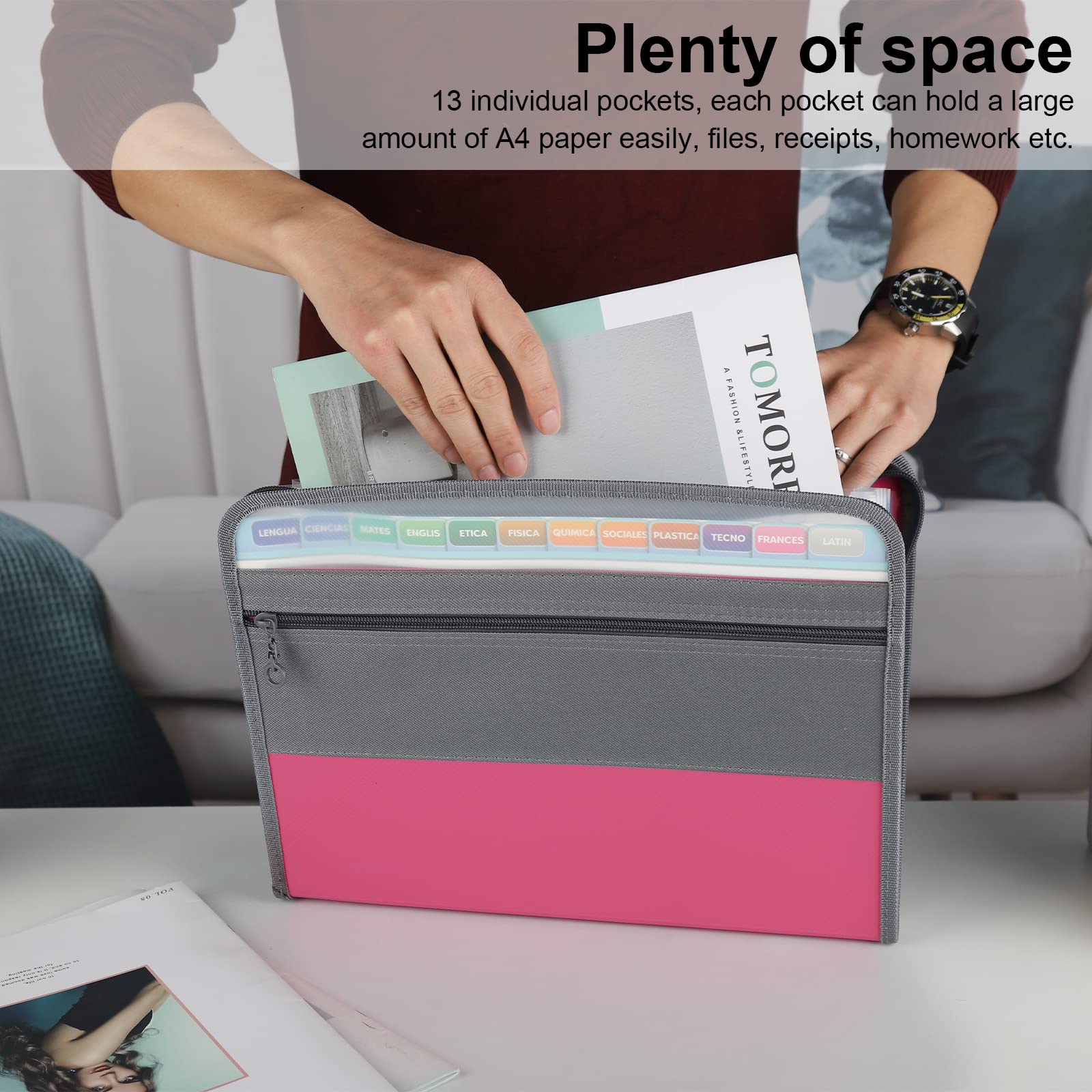 A4 File Organizer With Zipper NAFY 2-Pack - 13 Pocket Document Organizer With Zipper, A4 Letter Size Accordion Files With Color Labels For Office & School Expanding File Folders A4 File Organizer With Zipper NAFY 2-Pack - 13 Pocket Document Organizer With Zipper, A4 Letter Size Accordion Files With Color Labels For Office & School Expanding File Folders