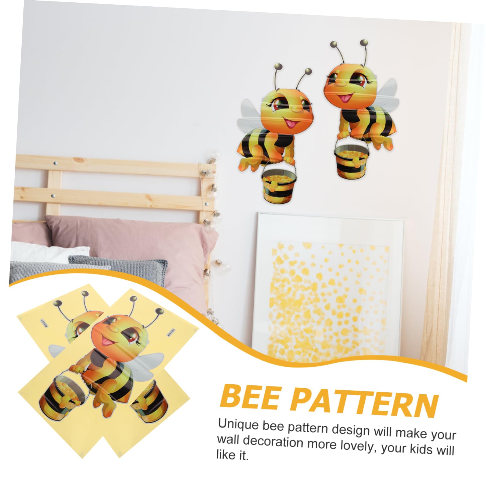 Hemobllo 10piezas Pegatinas De Pared De Insectos De Dibujos Animados De Decoración Para Habitaciones Infantiles Calcomanías Removibles De Abejas Para Decoración Creativa De Hogares y