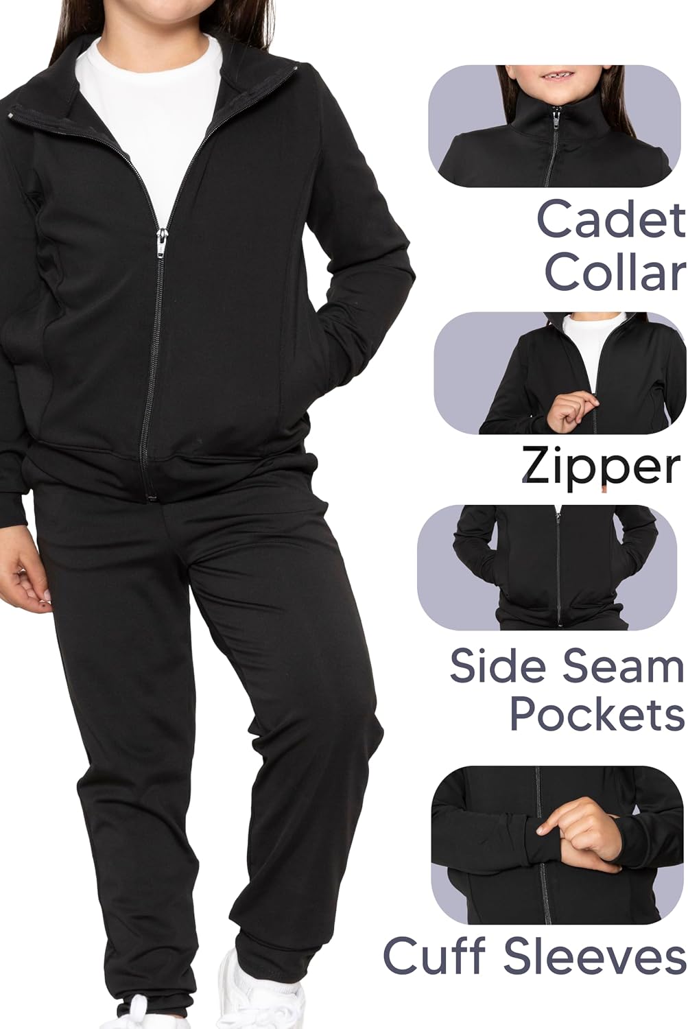 STRETCH IS COMFORT Girl's and Women's Dance Cheer Cotton Warm Up Jacket image 4