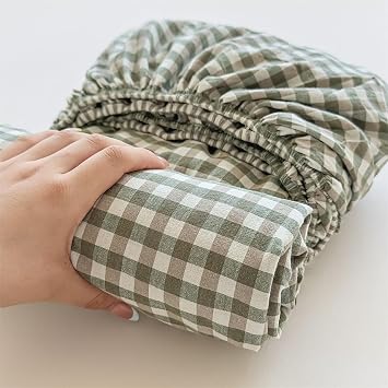 Pure Cotton Washed Fitted Sheet Dustproof Elastic Sheet Soft Comfortable and Breathable Bed Sheet Bed Covers for Home Hotel,B,120x200cm47x79inch