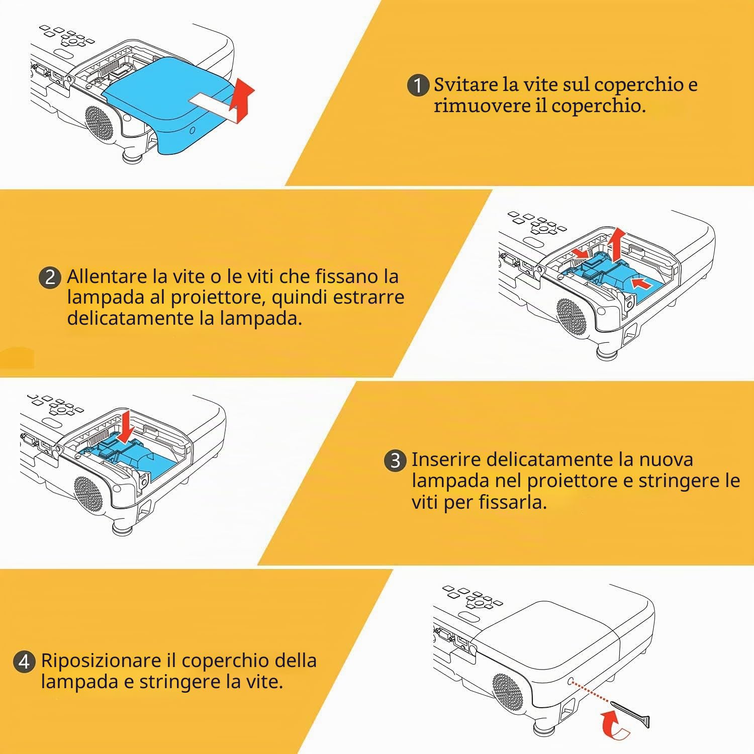 Lampada per Proiettore per EPSON ELPLP57 EB-440W EB-455Wi B-450Wi EB-450W EB-465i EB-460i POWERLITE 450W 460 EB-460 BRIGHTLINK 450Wi 455Wi Lampada di Ricambio