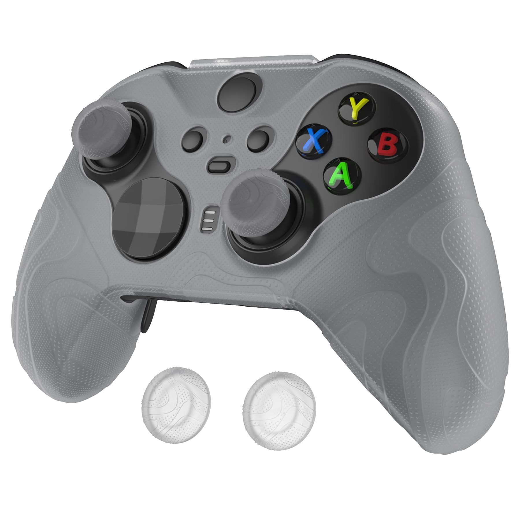 PlayVital Mountain Range Edition Silicone Cover for Xbox Elite Wireless Controller Series 2, Clear White Anti-Slip Controller Skin for Xbox Elite Series 2 Core with Thumb Grips