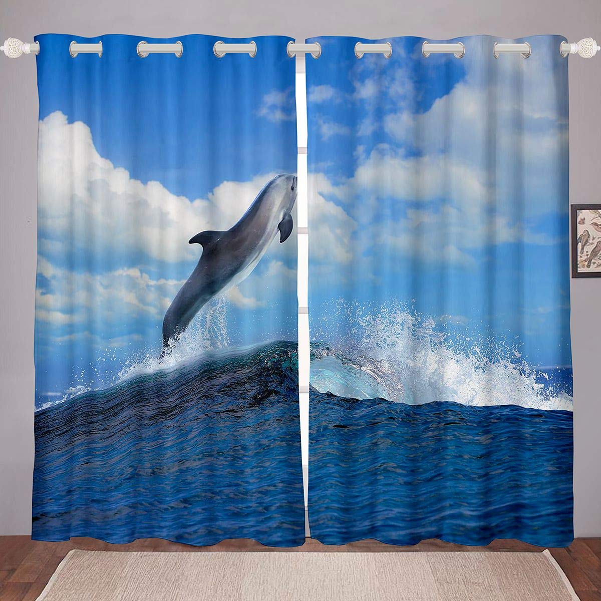 DECOWALL DS12-8078 Adesivi Murali Animali Marini Decorazioni Per Cameretta Dei Bambini Cameretta Dei Pesci Dell'oceano Squalo Balena Buccia E Bastone Balene Colorate Rimovibili Ragazzi Ragazze