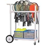 ATRCT Heavy Duty ABS Racket/Ball,Cart, 32.5 x 19 x 35-Inch, White
