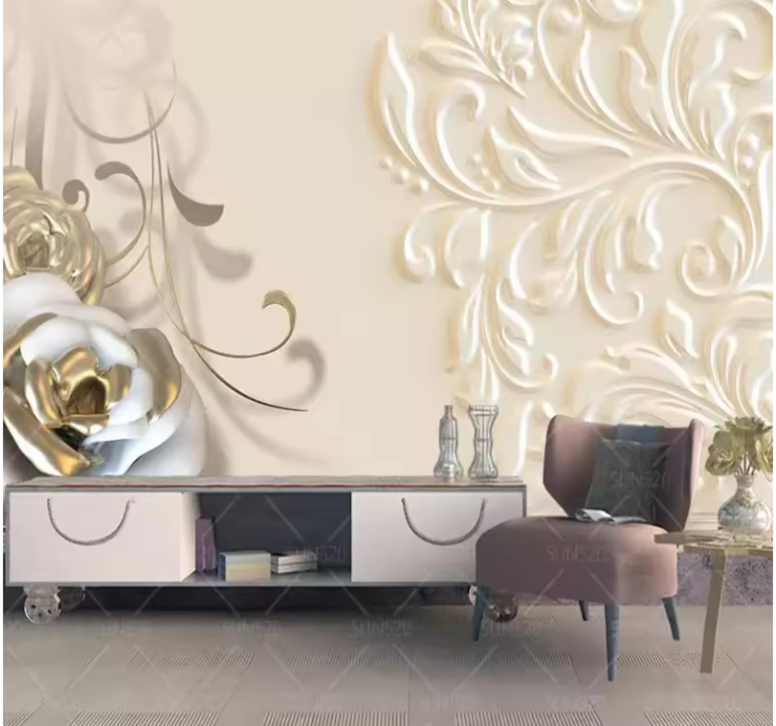 tapeta ścienna tapeta róża wino tapeta ścienna tapeta salon sypialnia tapeta, 3D, 300 x 210 cm